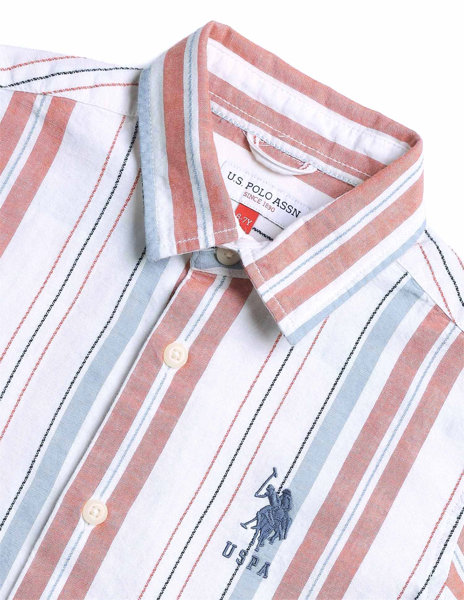 Boys Dobby Vertical Striped Shirt - Image 7