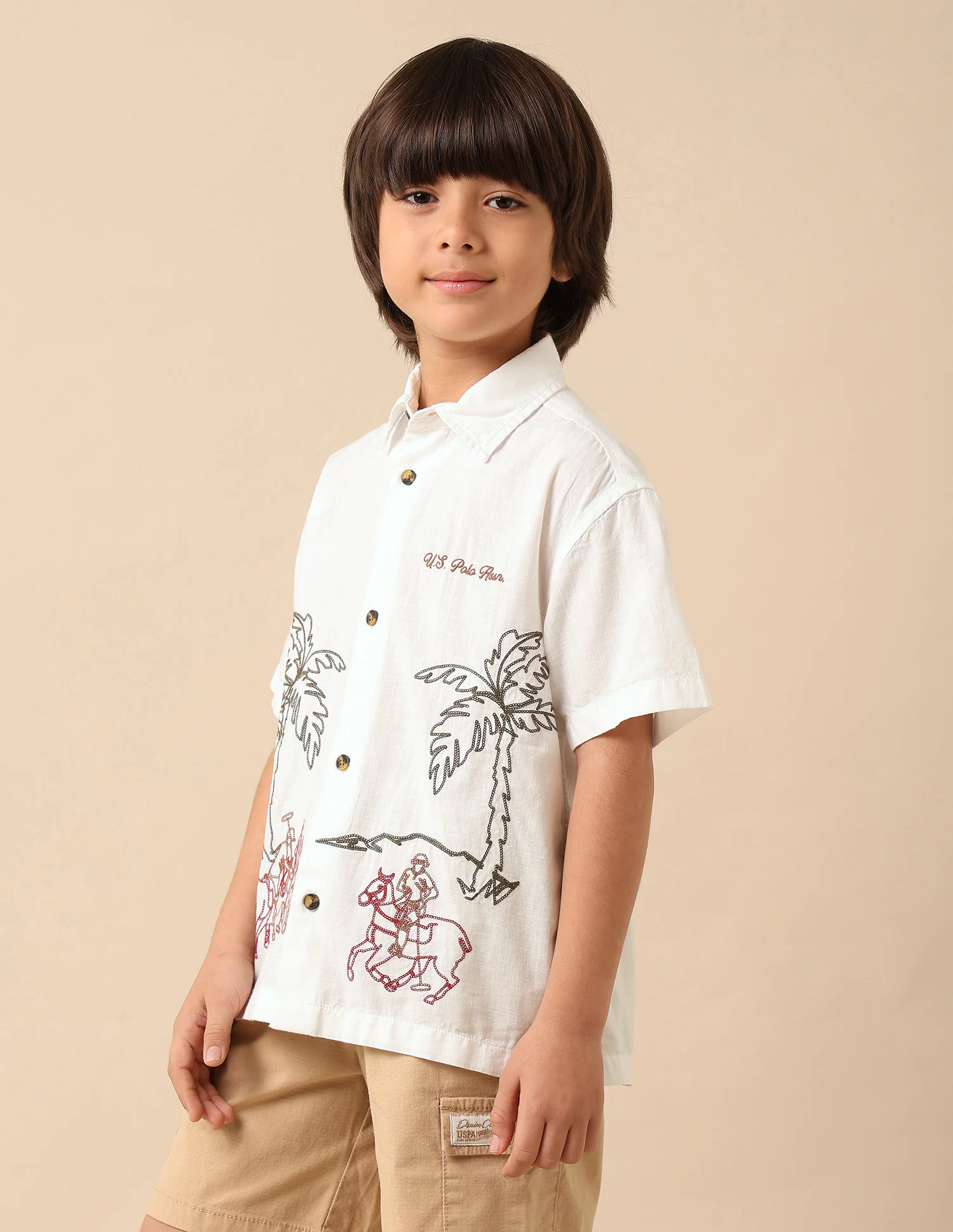 Boys Embroidered Pure Cotton Shirt - Image 4