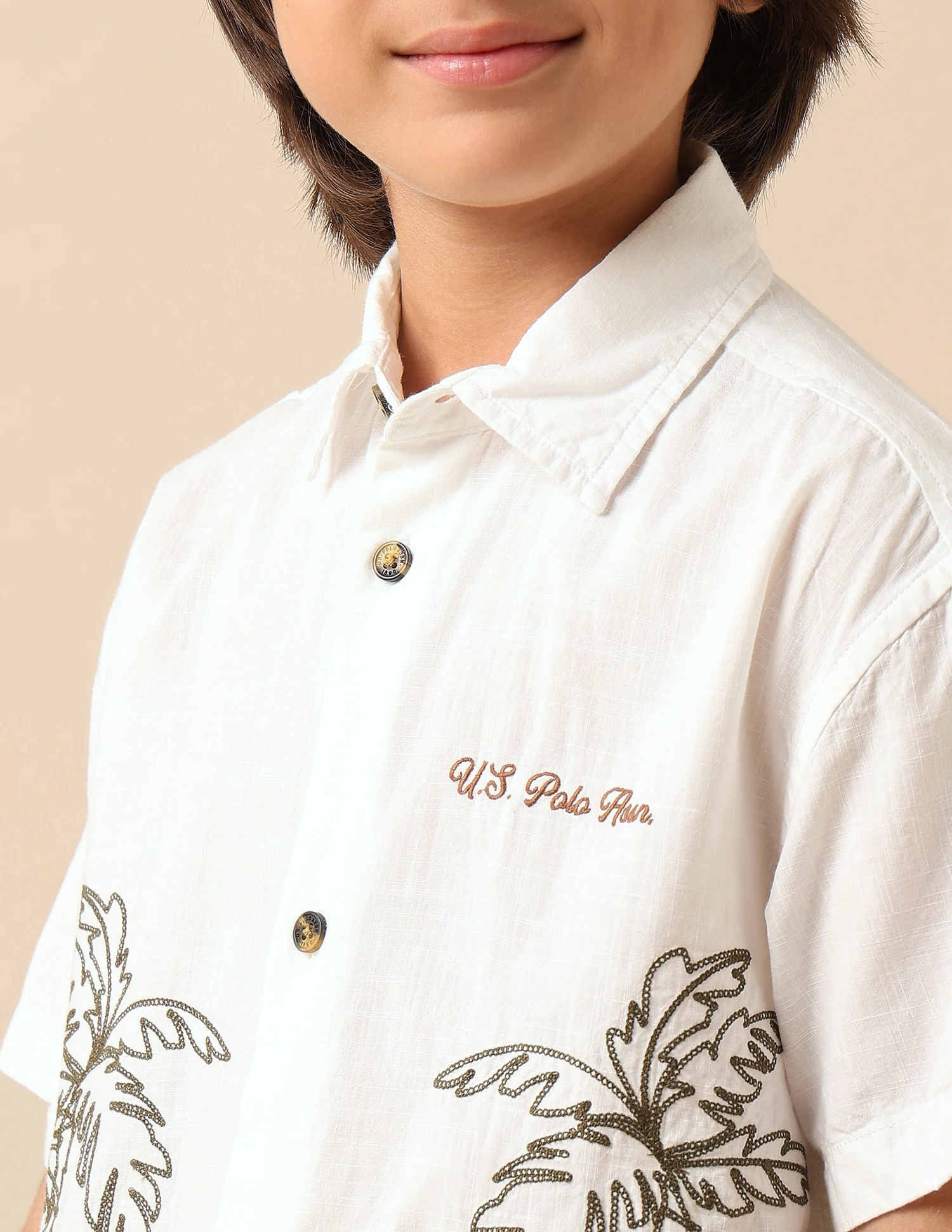 Boys Embroidered Pure Cotton Shirt - Image 6