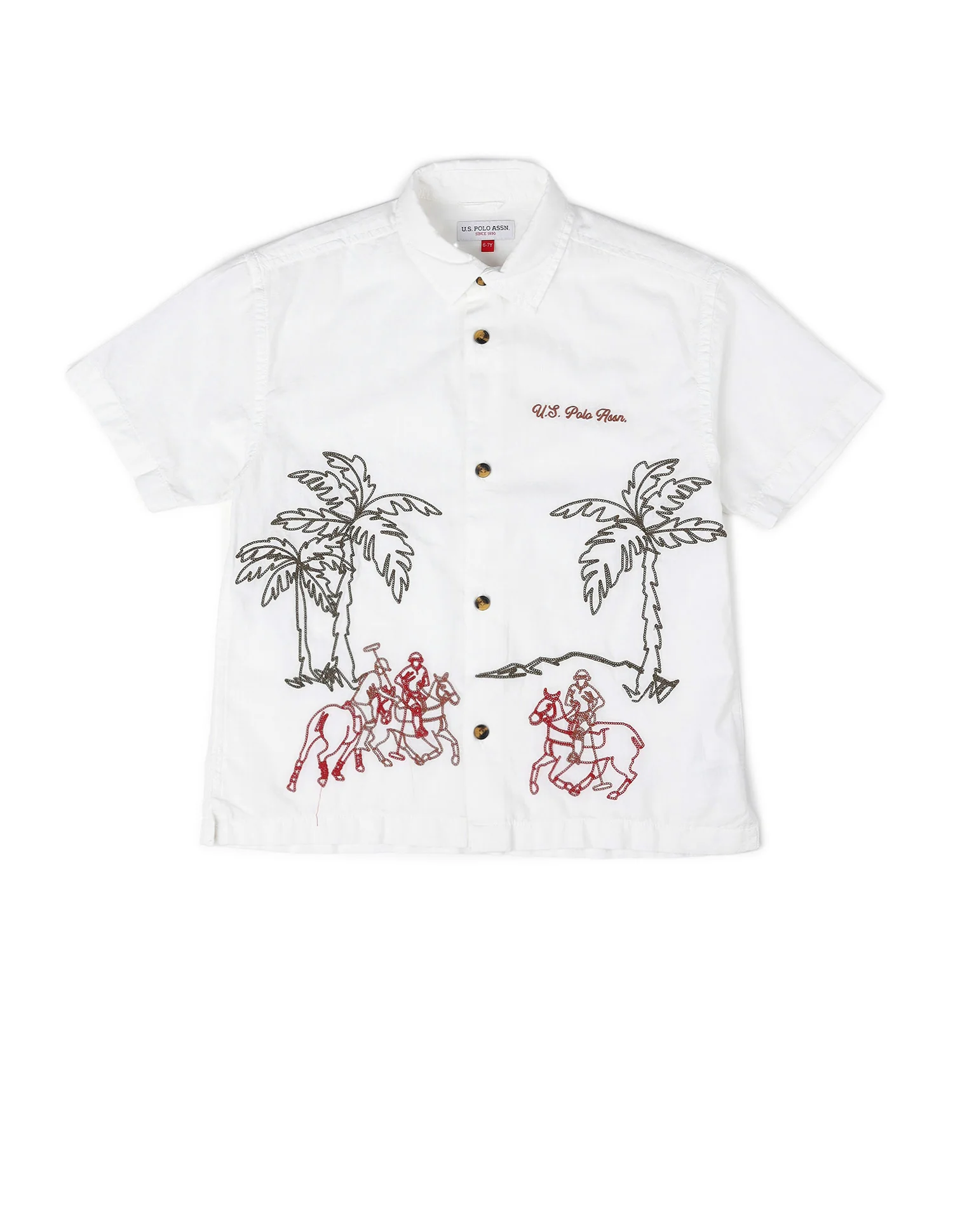 Boys Embroidered Pure Cotton Shirt - Image 7