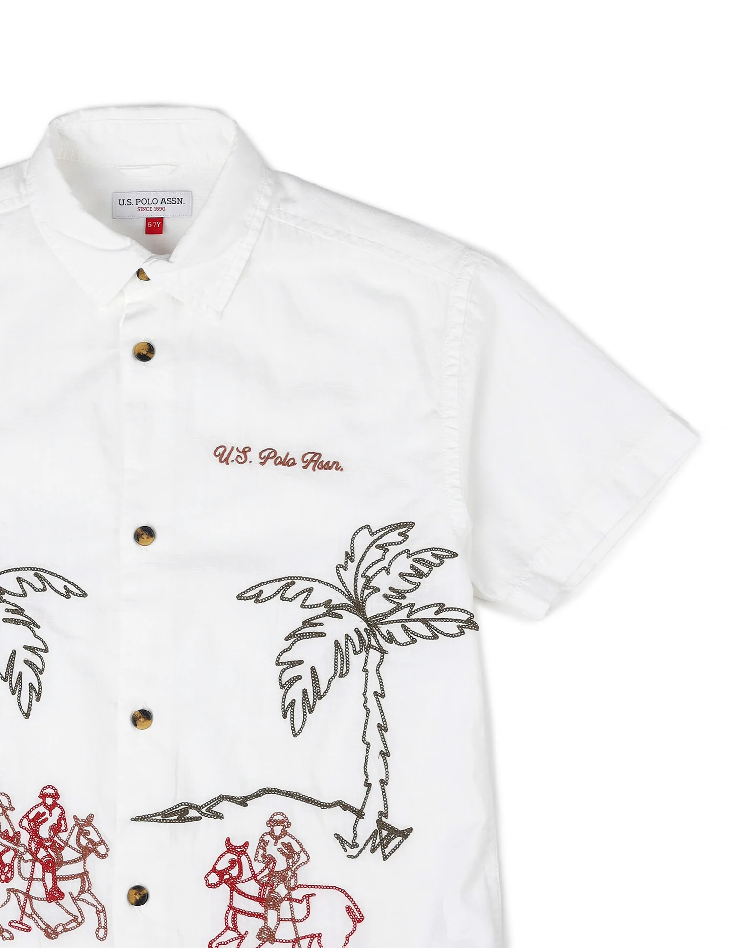Boys Embroidered Pure Cotton Shirt - Image 9