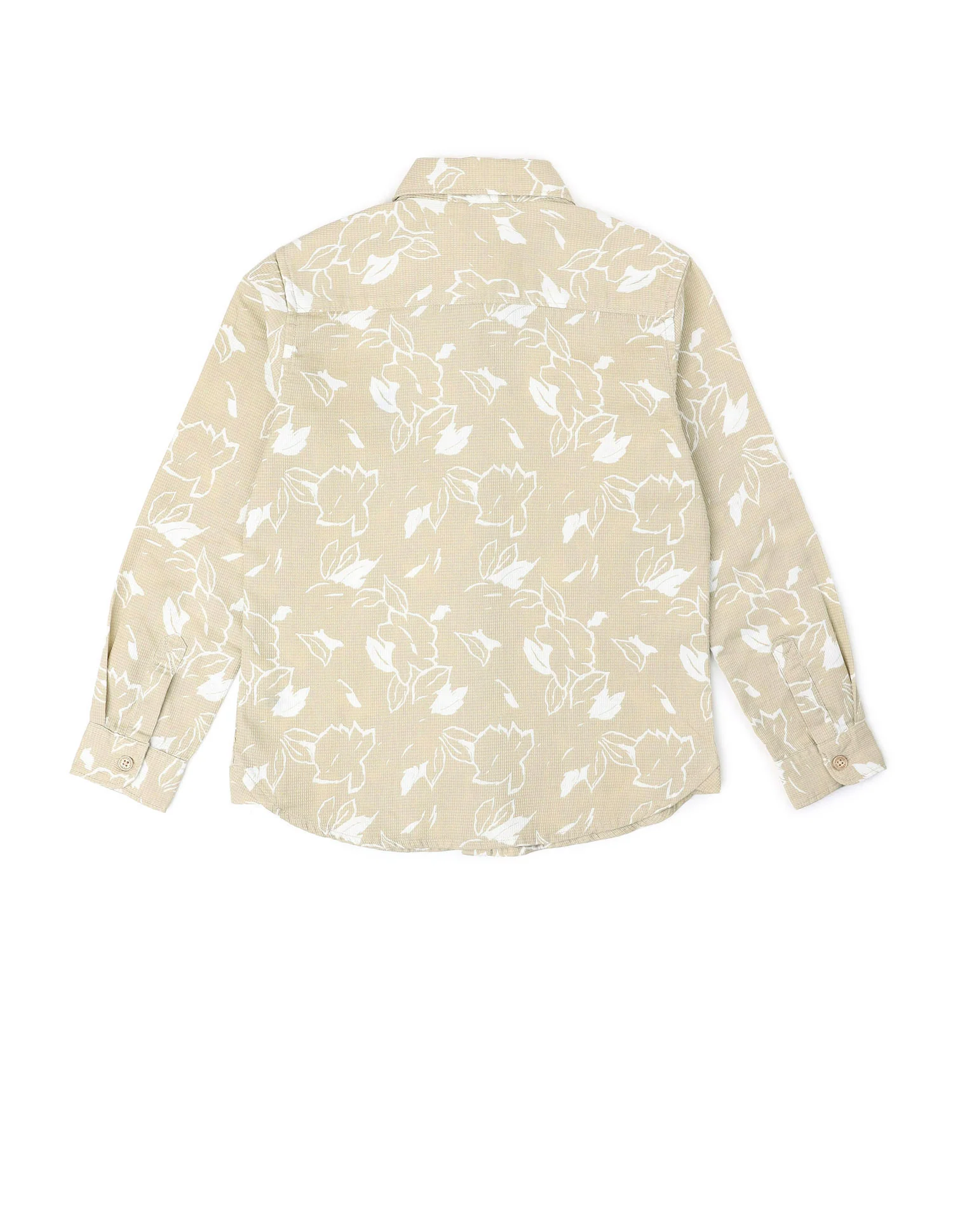 Boys Floral Printed Dobby Shirt - Image 8