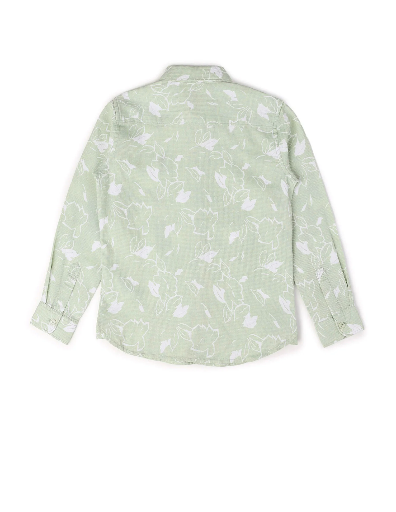 Boys Floral Printed Dobby Shirt - Image 8