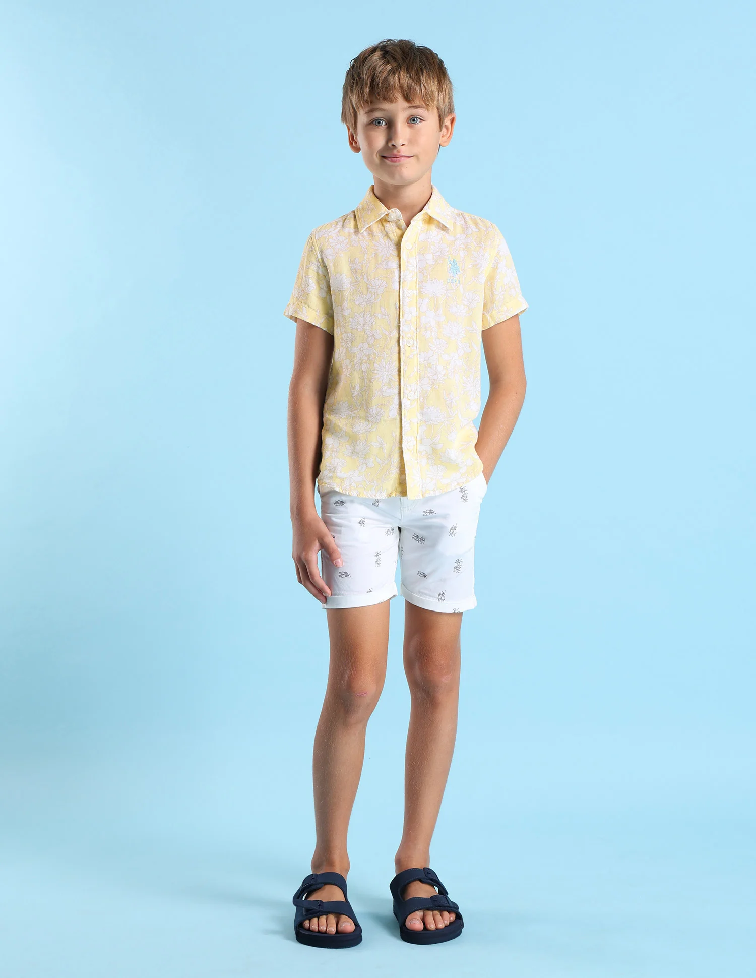 Boys Floral Printed Pure Cotton Shirt - Image 3