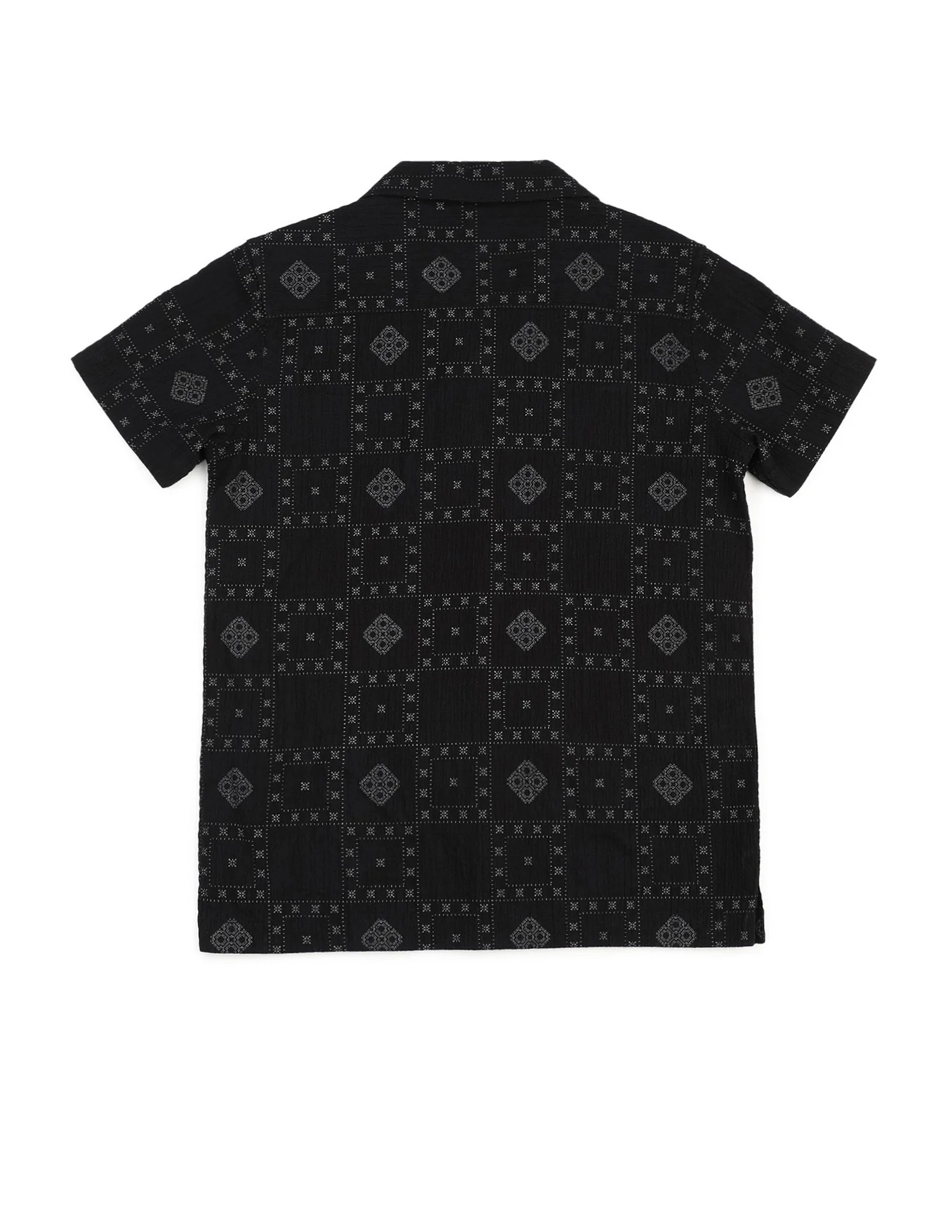 Boys Geometric Printed Cuban Shirt - Image 8