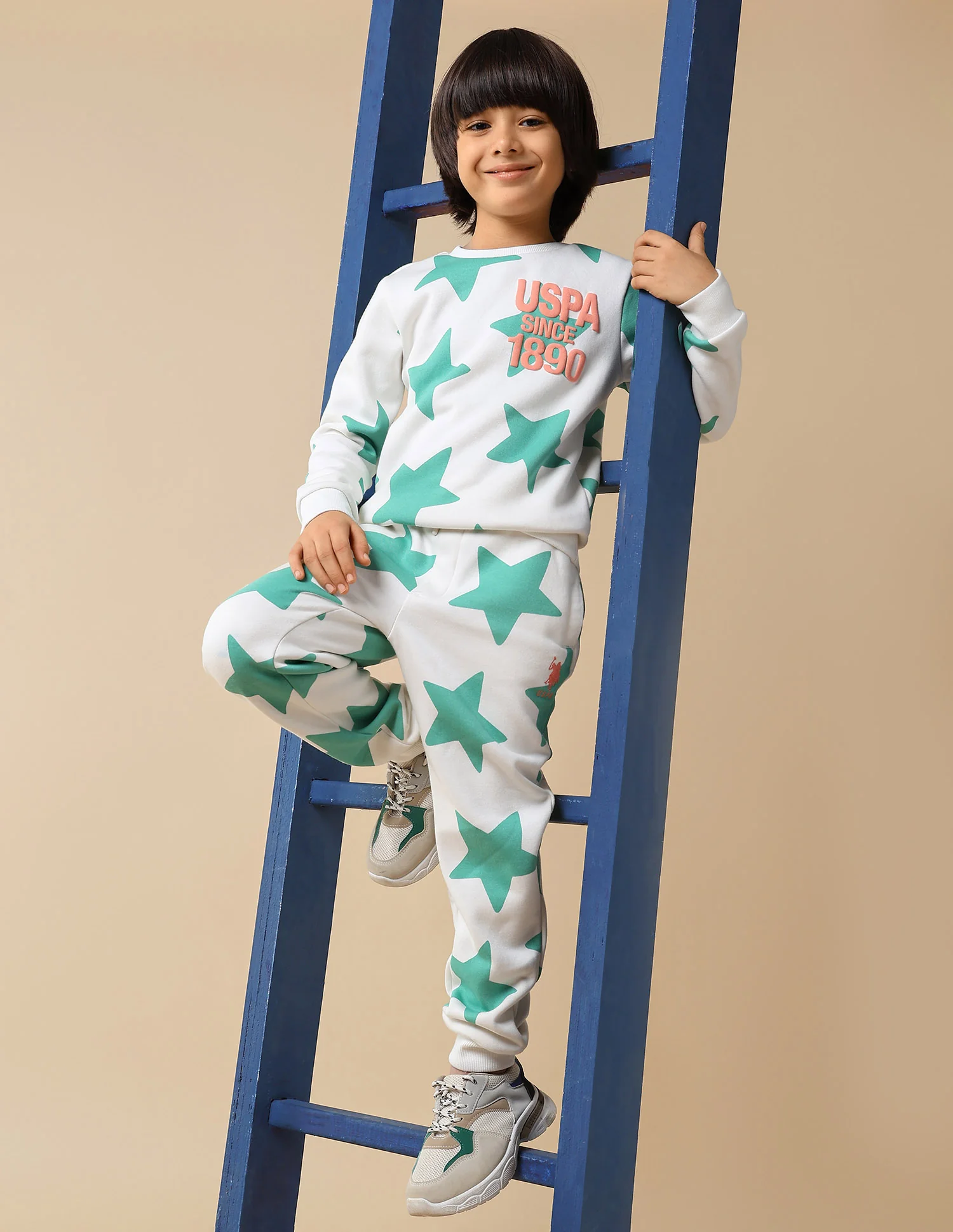 Boys Geometric Printed Regular Fit Joggers