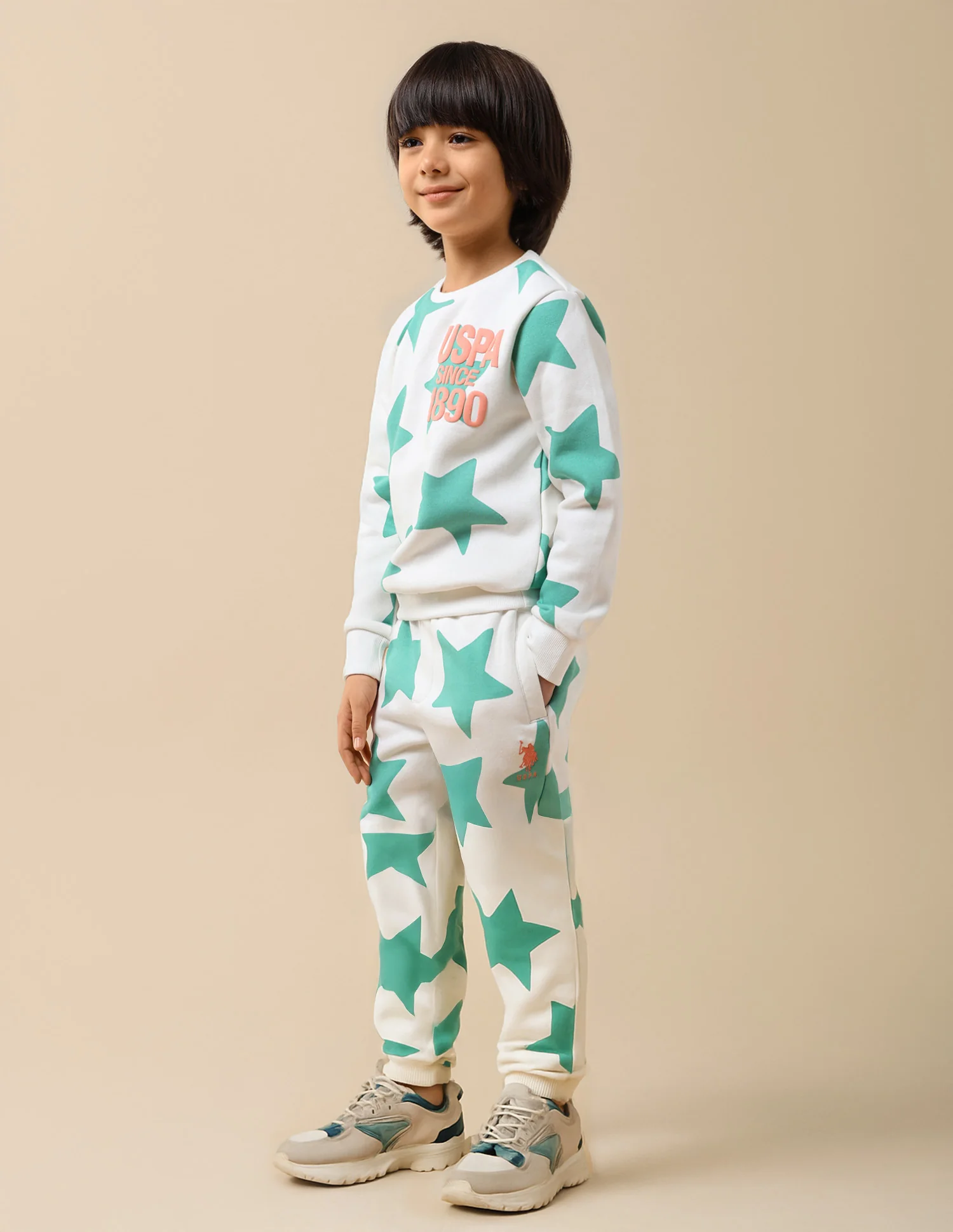 Boys Geometric Printed Regular Fit Joggers - Image 4