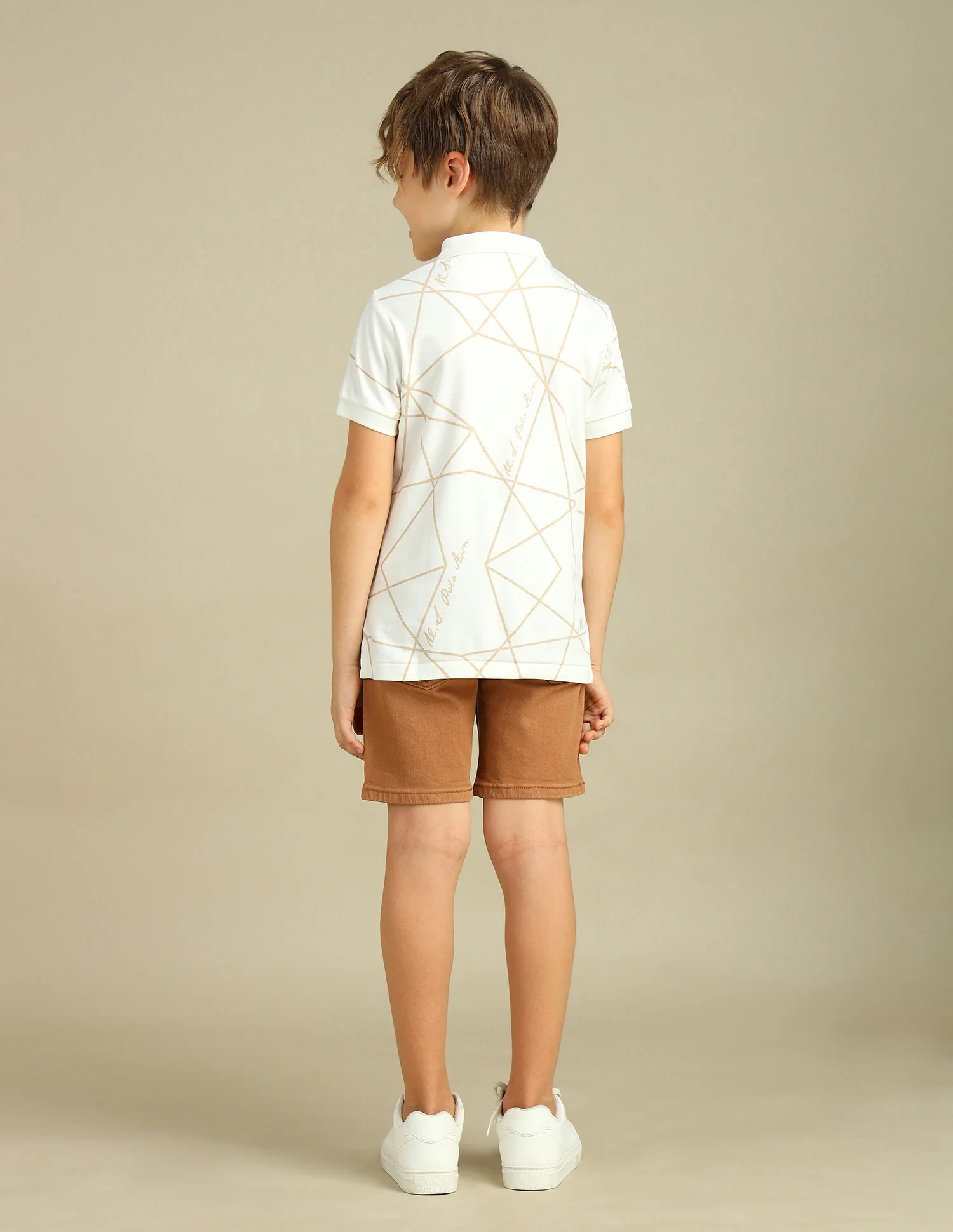 Boys Geometric Printed Regular Fit Polo Shirt - Image 4