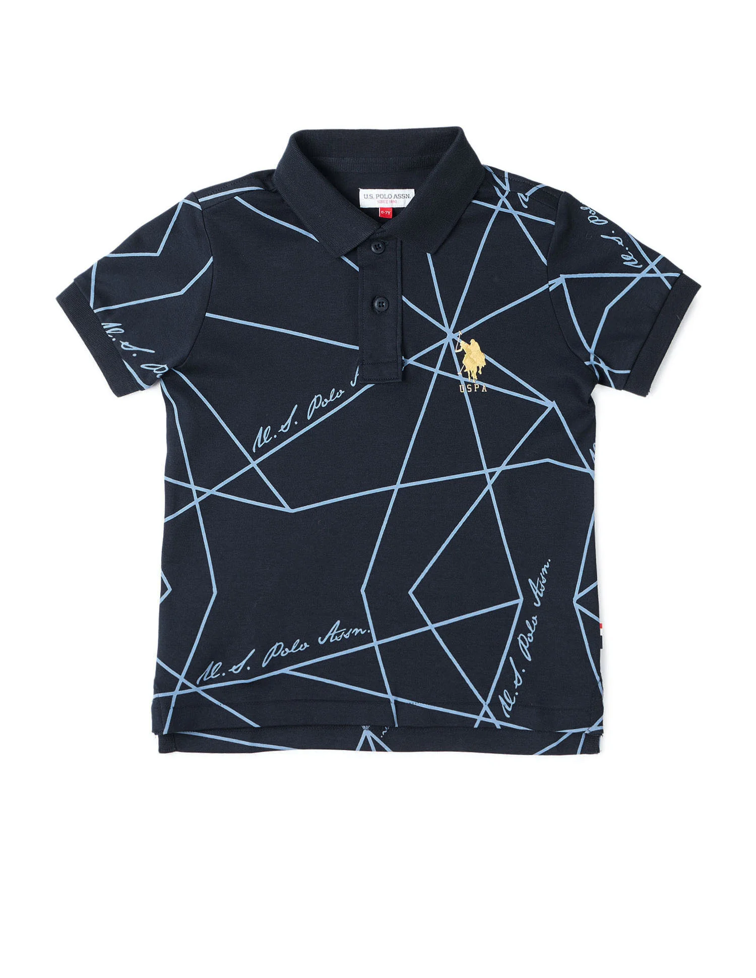 Boys Geometric Printed Regular Fit Polo Shirt - Image 5