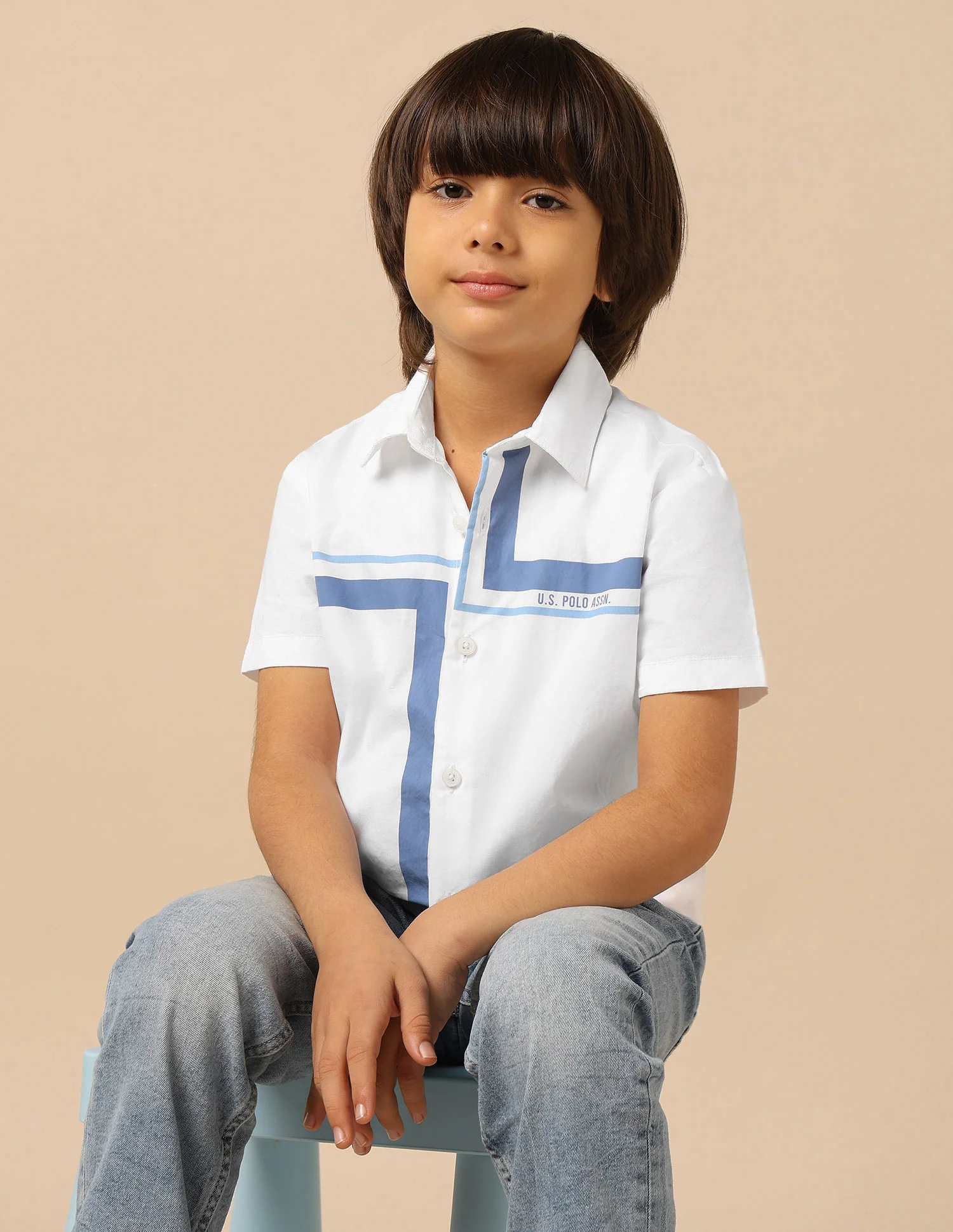 Boys Geometric Printed Regular Fit Shirt