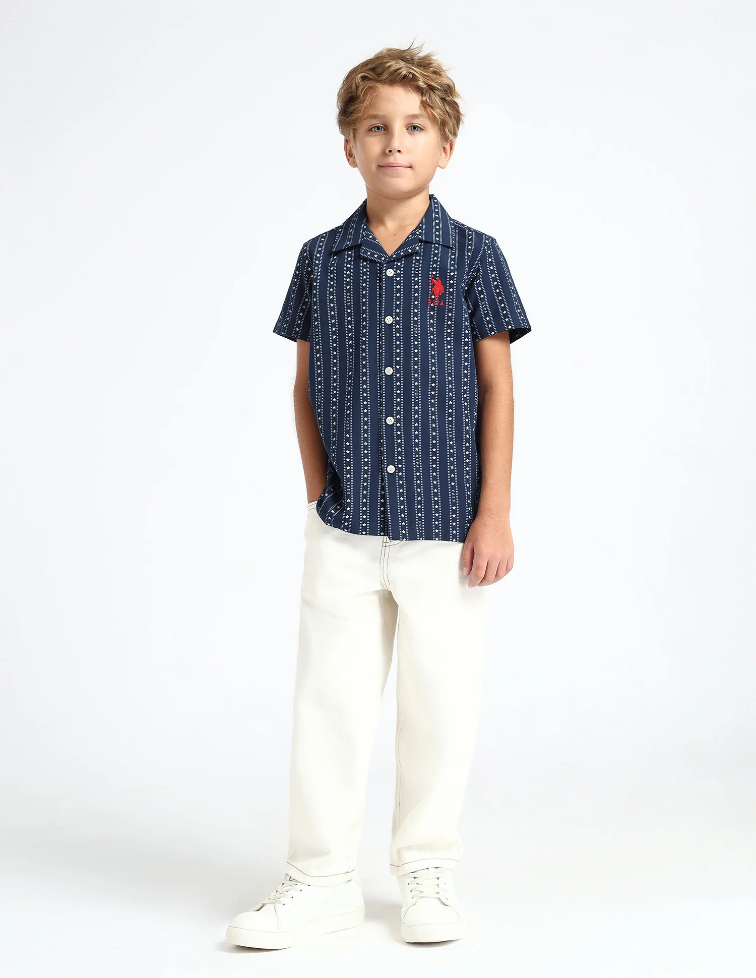 Boys Geometric Printed Relaxed Fit Shirt - Image 3