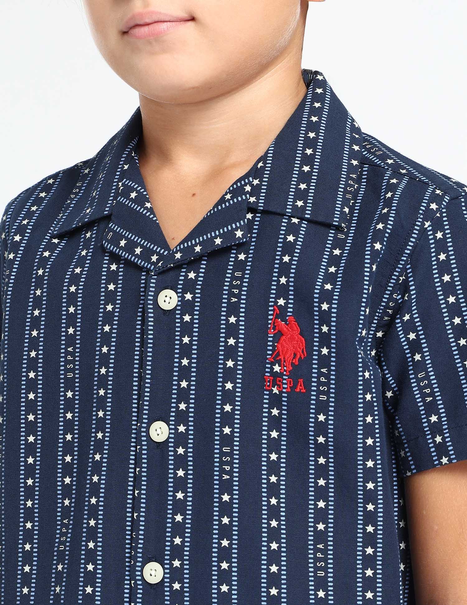 Boys Geometric Printed Relaxed Fit Shirt - Image 5