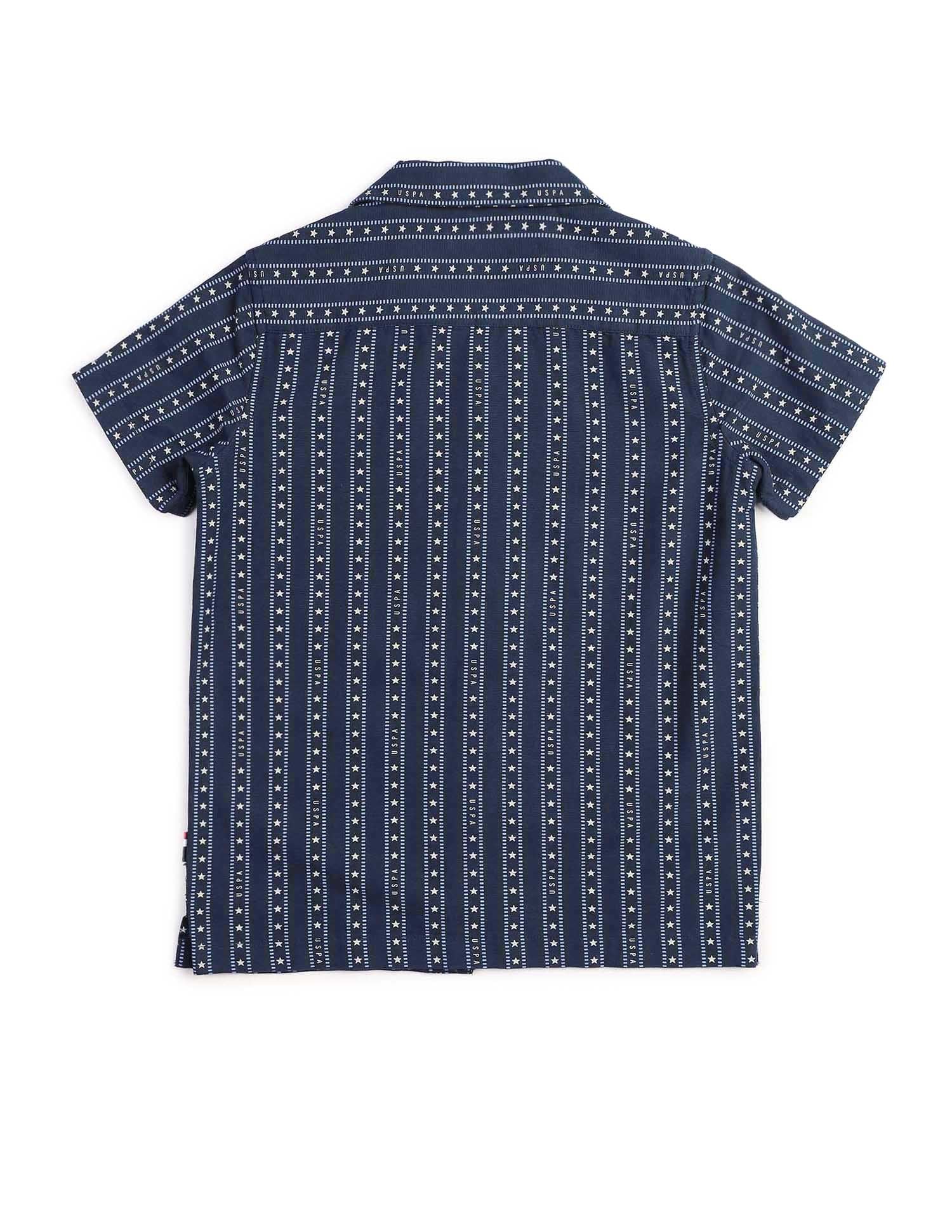 Boys Geometric Printed Relaxed Fit Shirt - Image 7