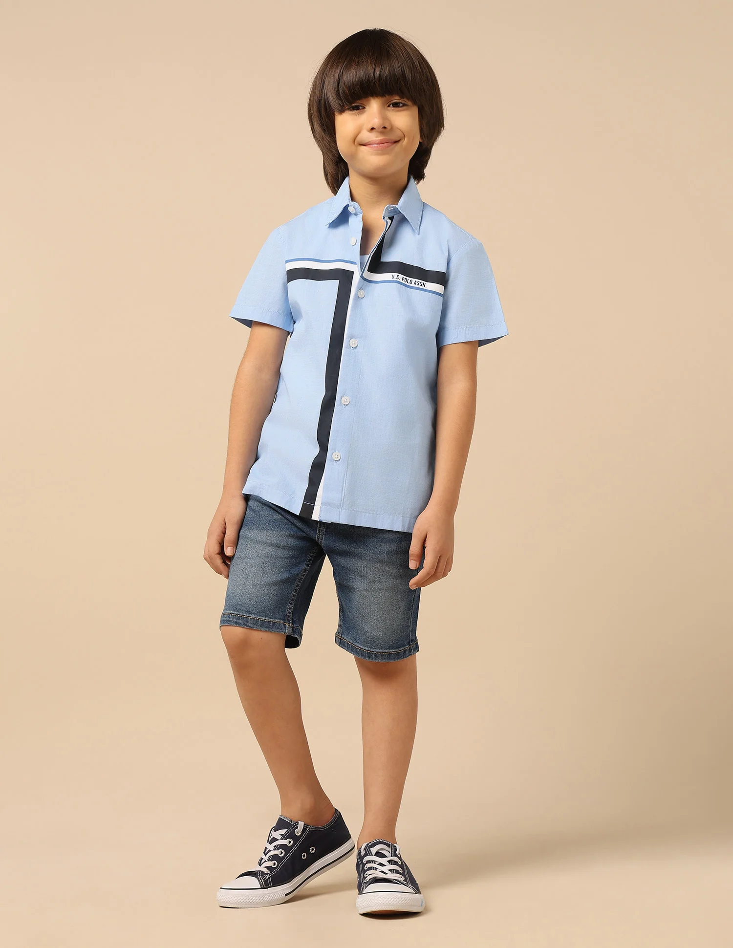 Boys Geometric Printed Twill Shirt - Image 3
