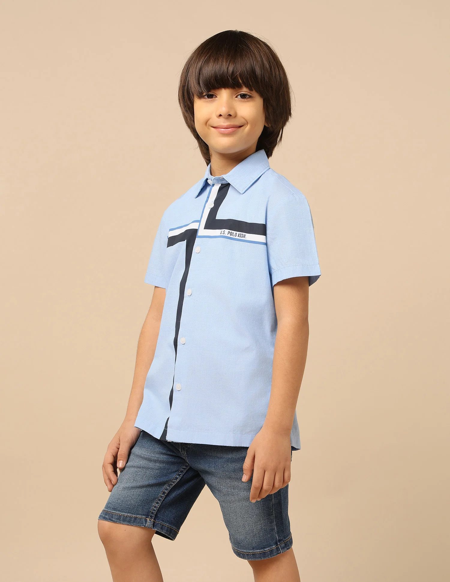 Boys Geometric Printed Twill Shirt - Image 4
