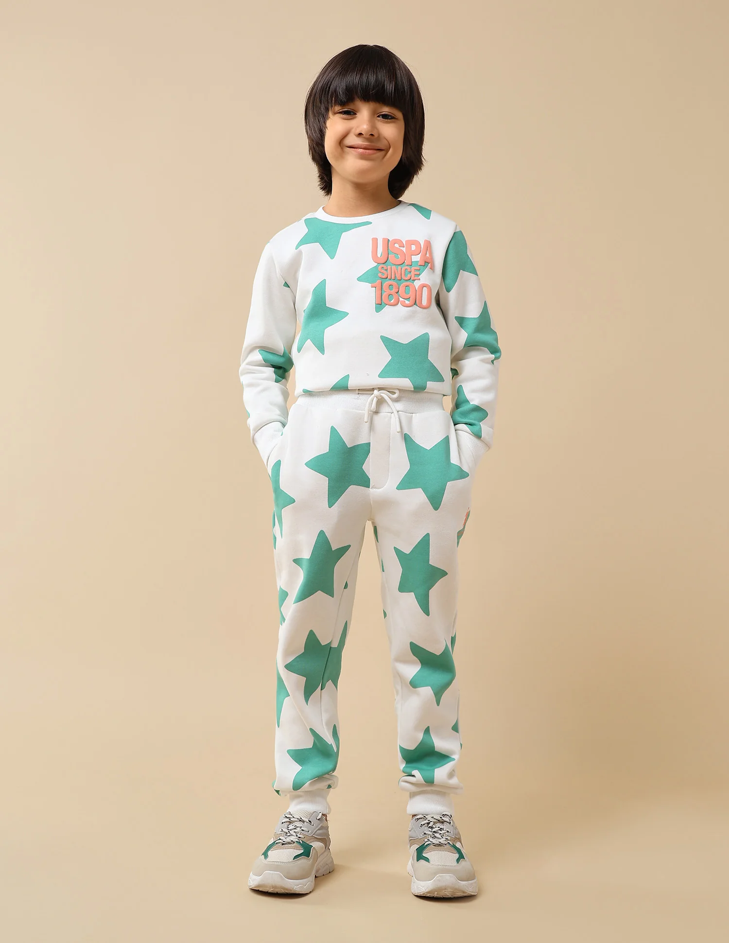 Boys Geometric Starred Regular Fit Sweatshirt - Image 3