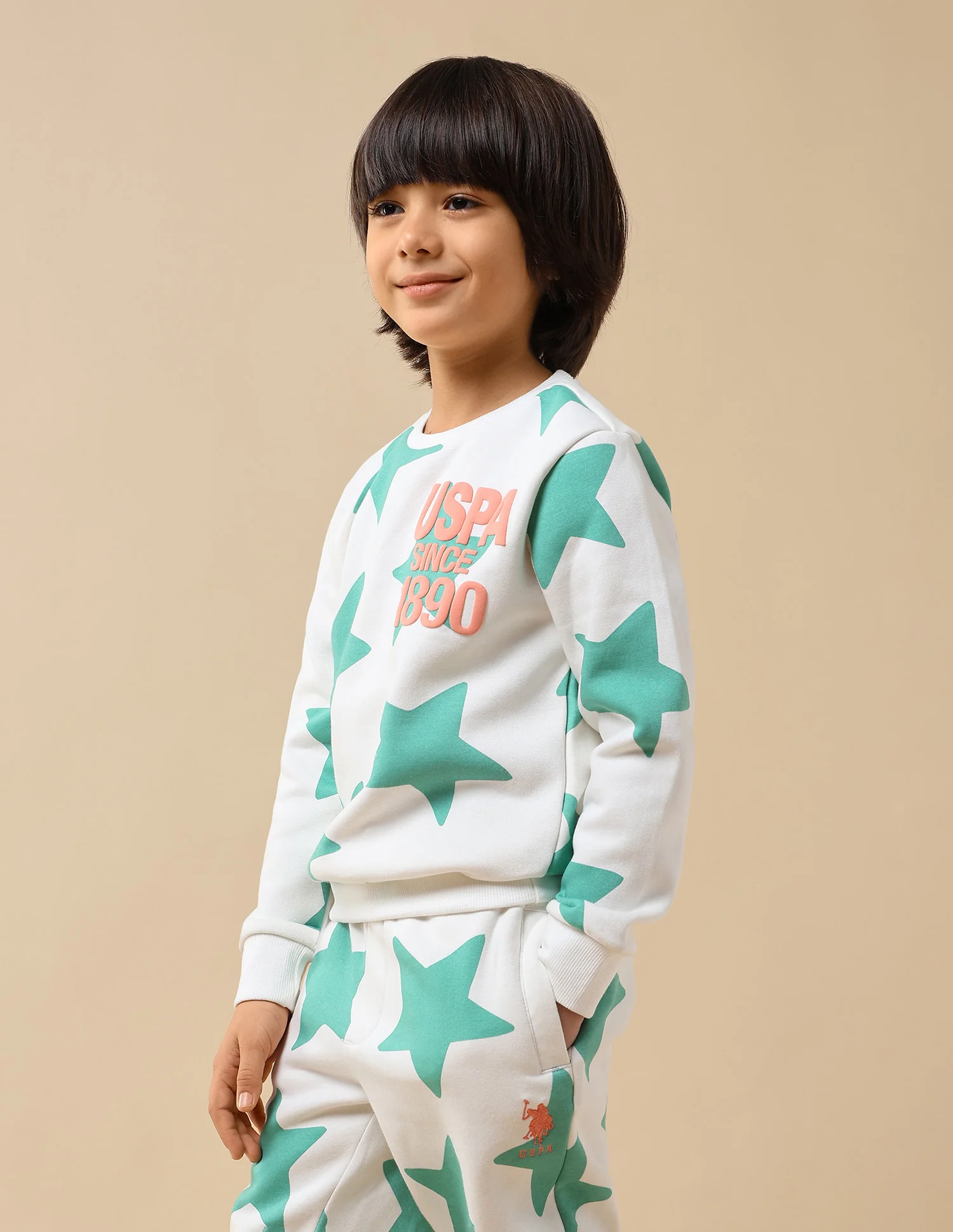 Boys Geometric Starred Regular Fit Sweatshirt - Image 4