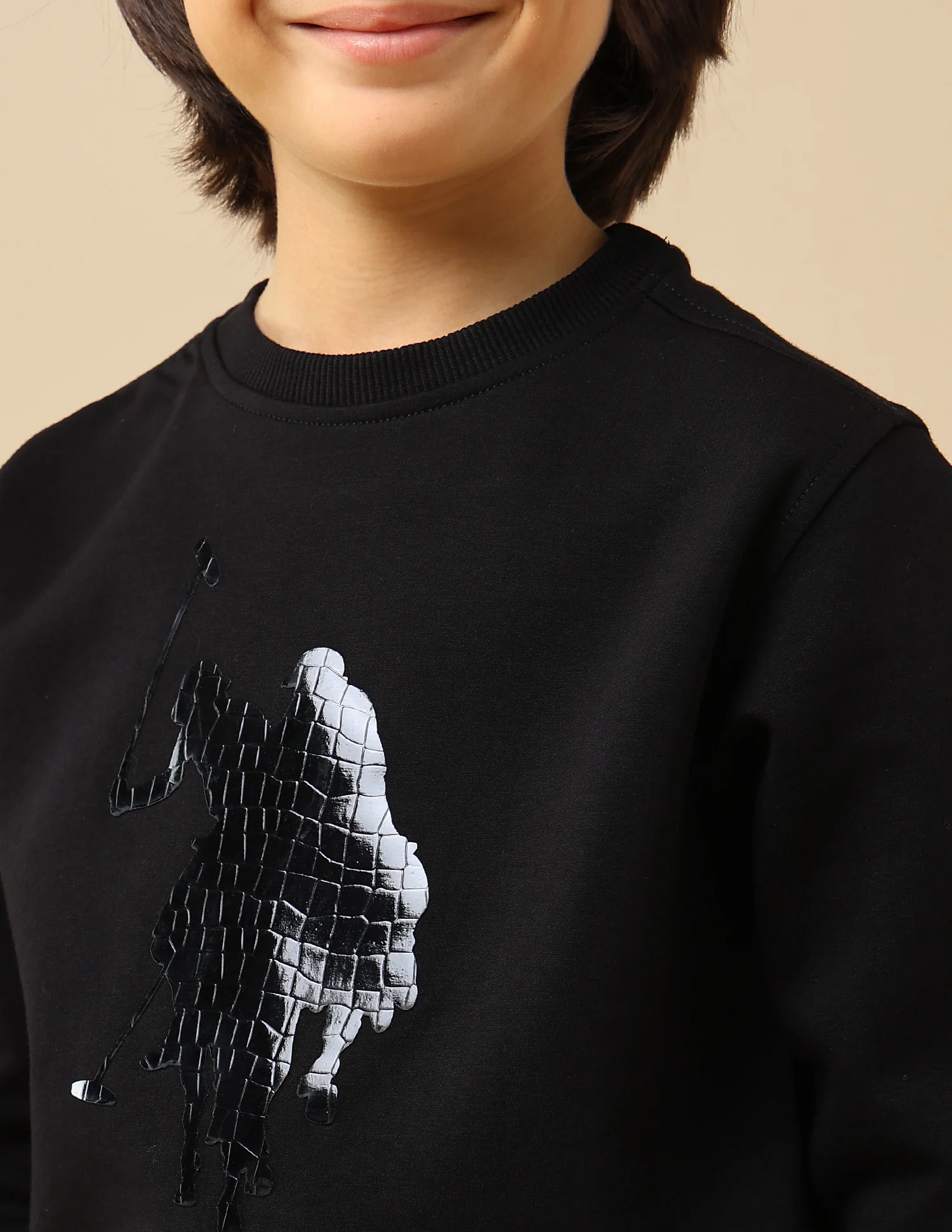 Boys Graphic Brand Embossed Regular Fit Sweatshirt - Image 6