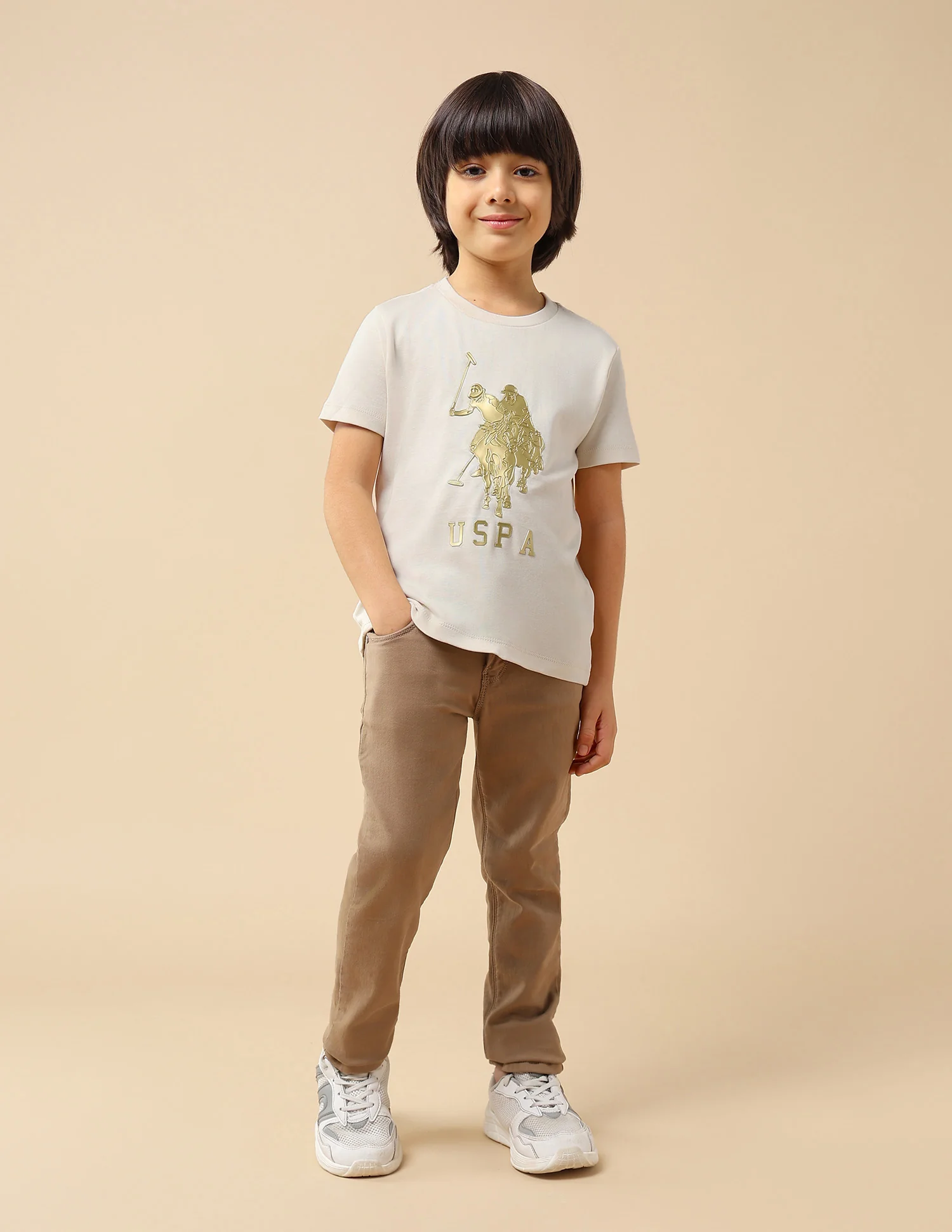 Boys Graphic Brand Embossed Regular Fit T-Shirt - Image 3