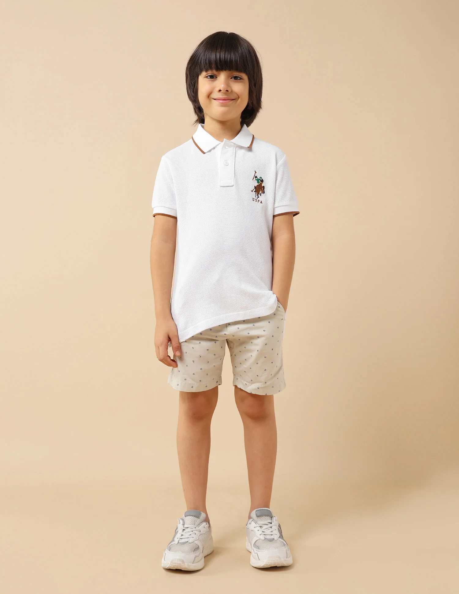 Boys Graphic Brand Embroidered Regular Fit Polo Shirt - Image 3
