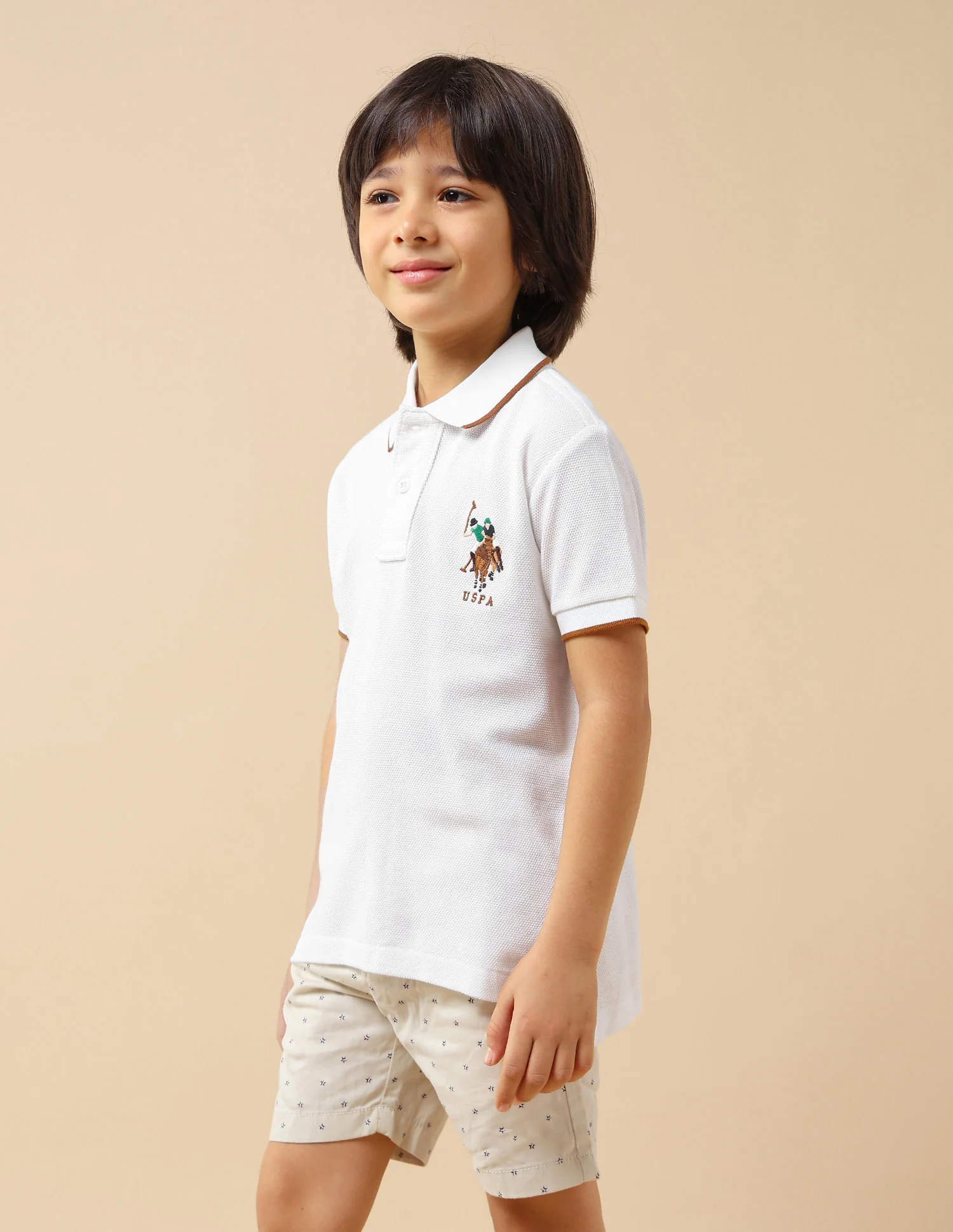Boys Graphic Brand Embroidered Regular Fit Polo Shirt - Image 4