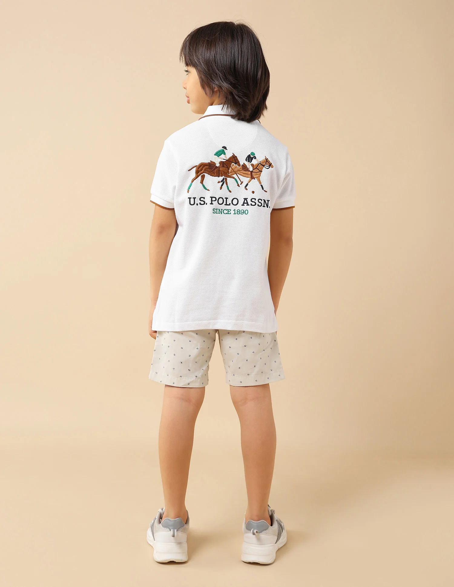 Boys Graphic Brand Embroidered Regular Fit Polo Shirt - Image 5