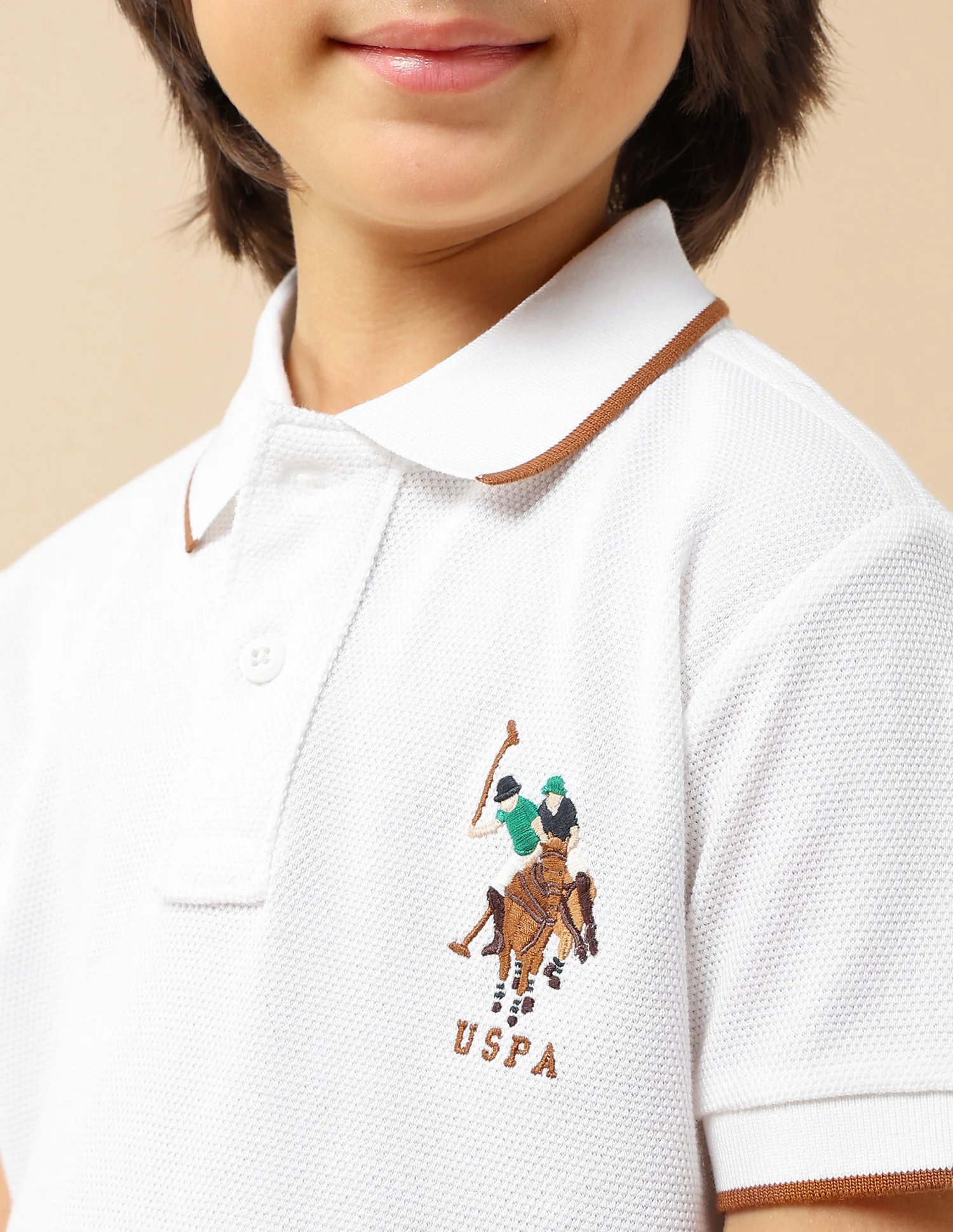 Boys Graphic Brand Embroidered Regular Fit Polo Shirt - Image 6
