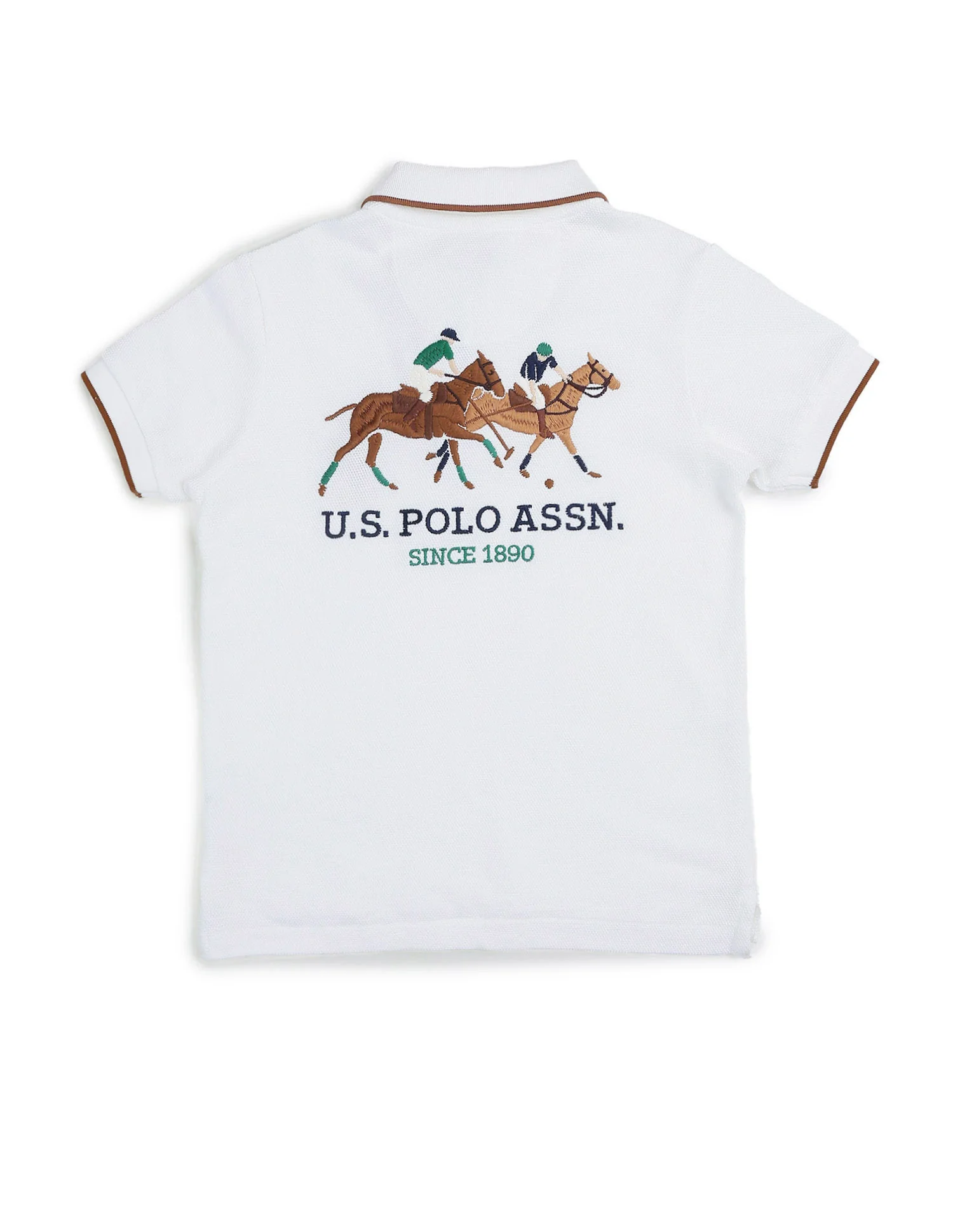 Boys Graphic Brand Embroidered Regular Fit Polo Shirt - Image 8