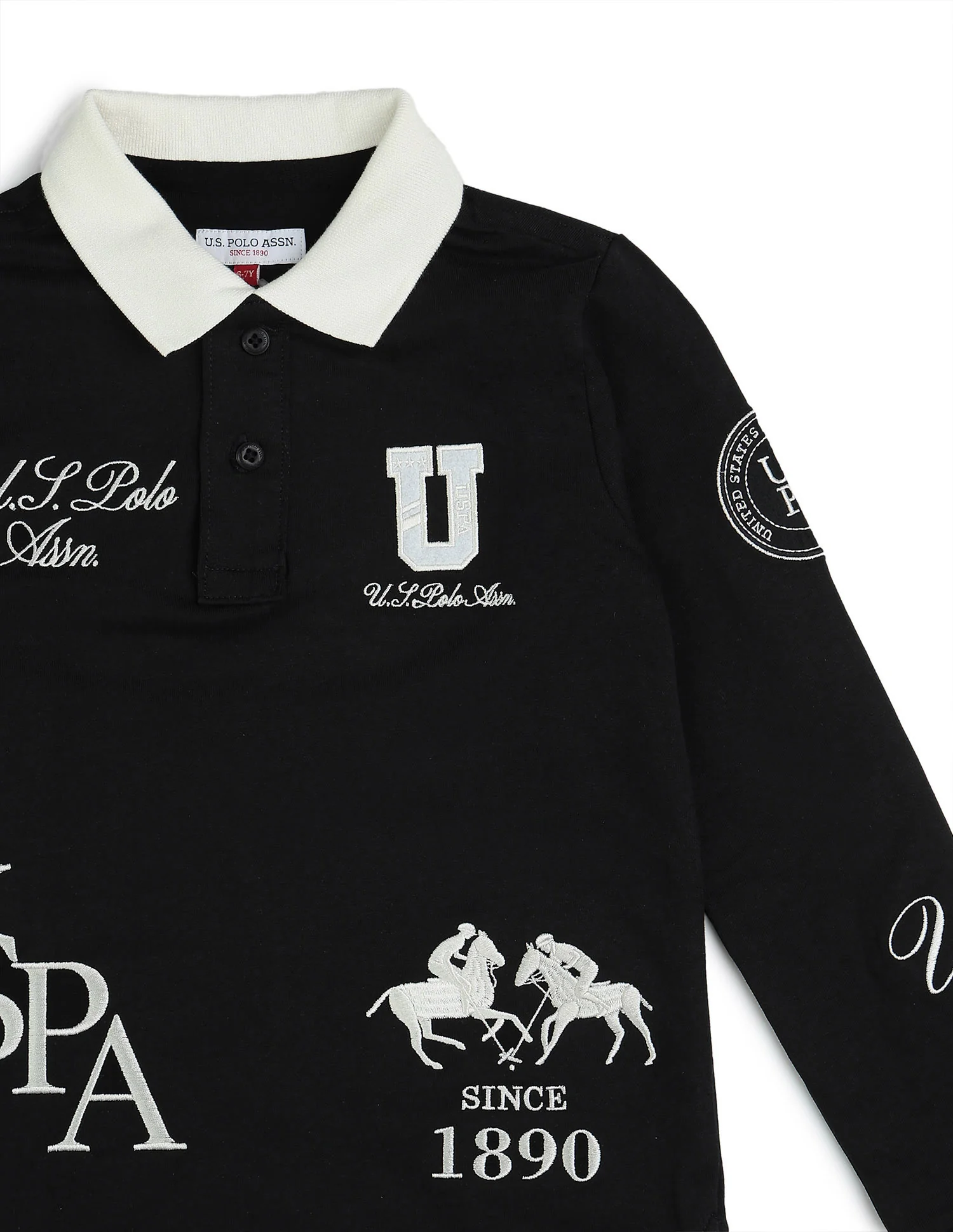 Boys Graphic Brand Embroidered Regular Fit Polo Shirt - Image 11