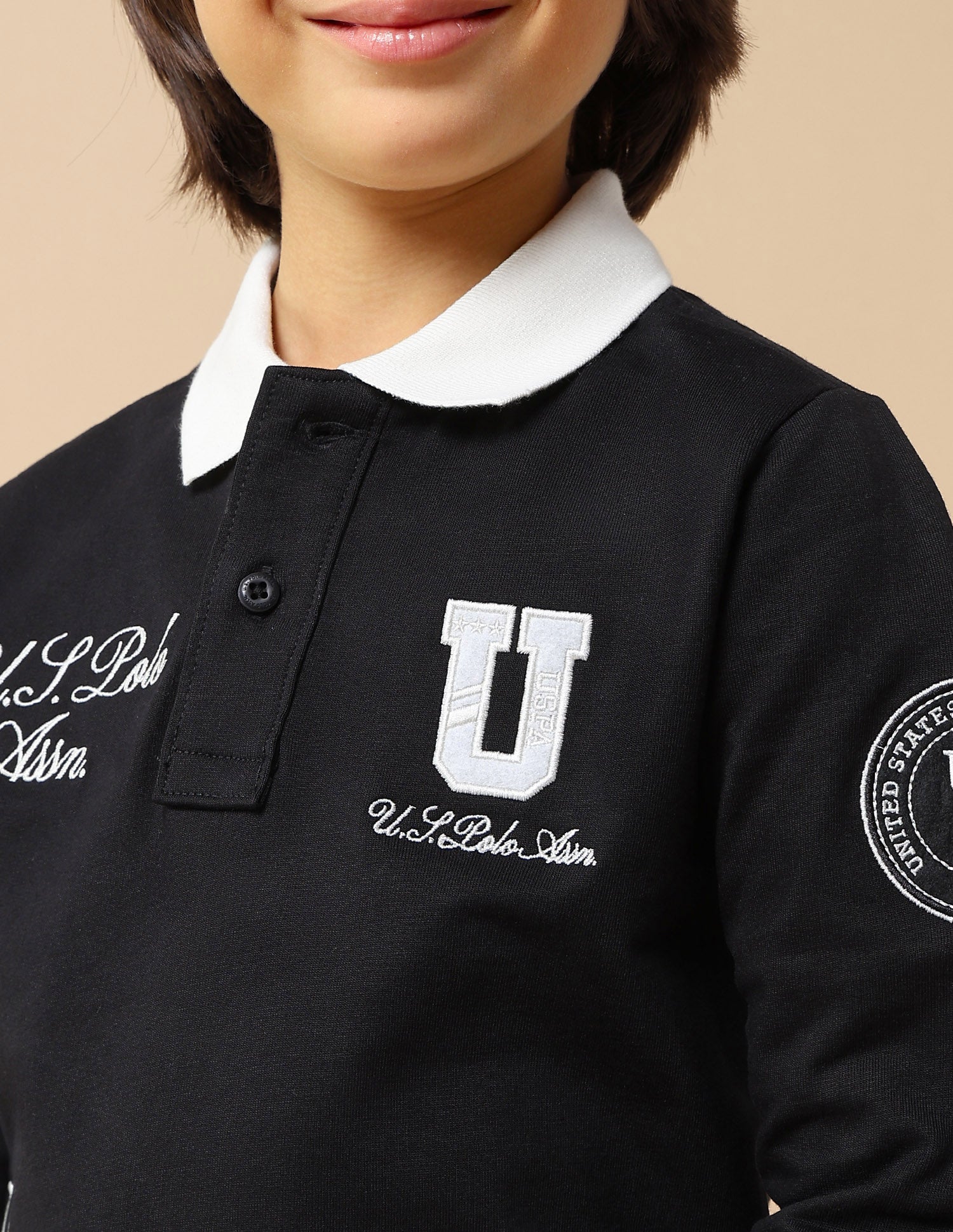 Boys Graphic Brand Embroidered Regular Fit Polo Shirt - Image 6