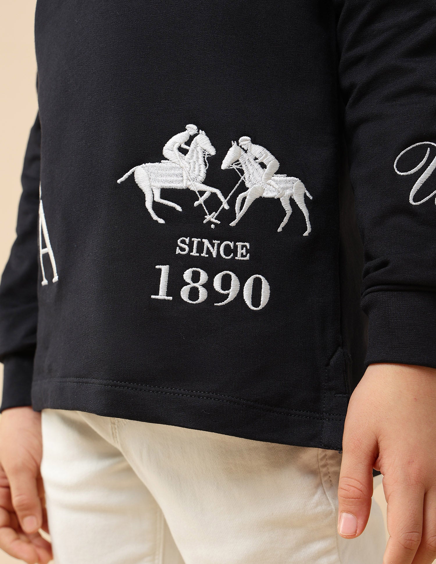Boys Graphic Brand Embroidered Regular Fit Polo Shirt - Image 7