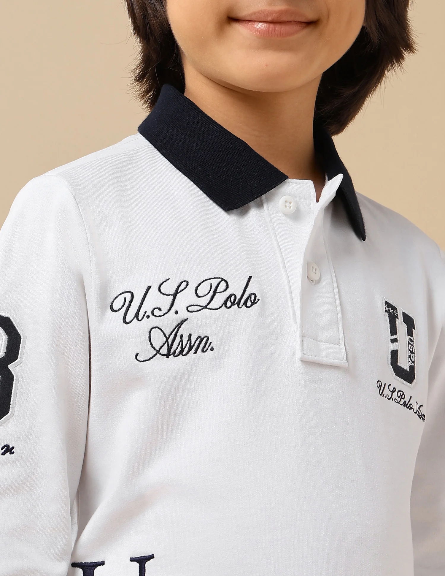 Boys Graphic Brand Embroidered Regular Fit Polo Shirt - Image 6