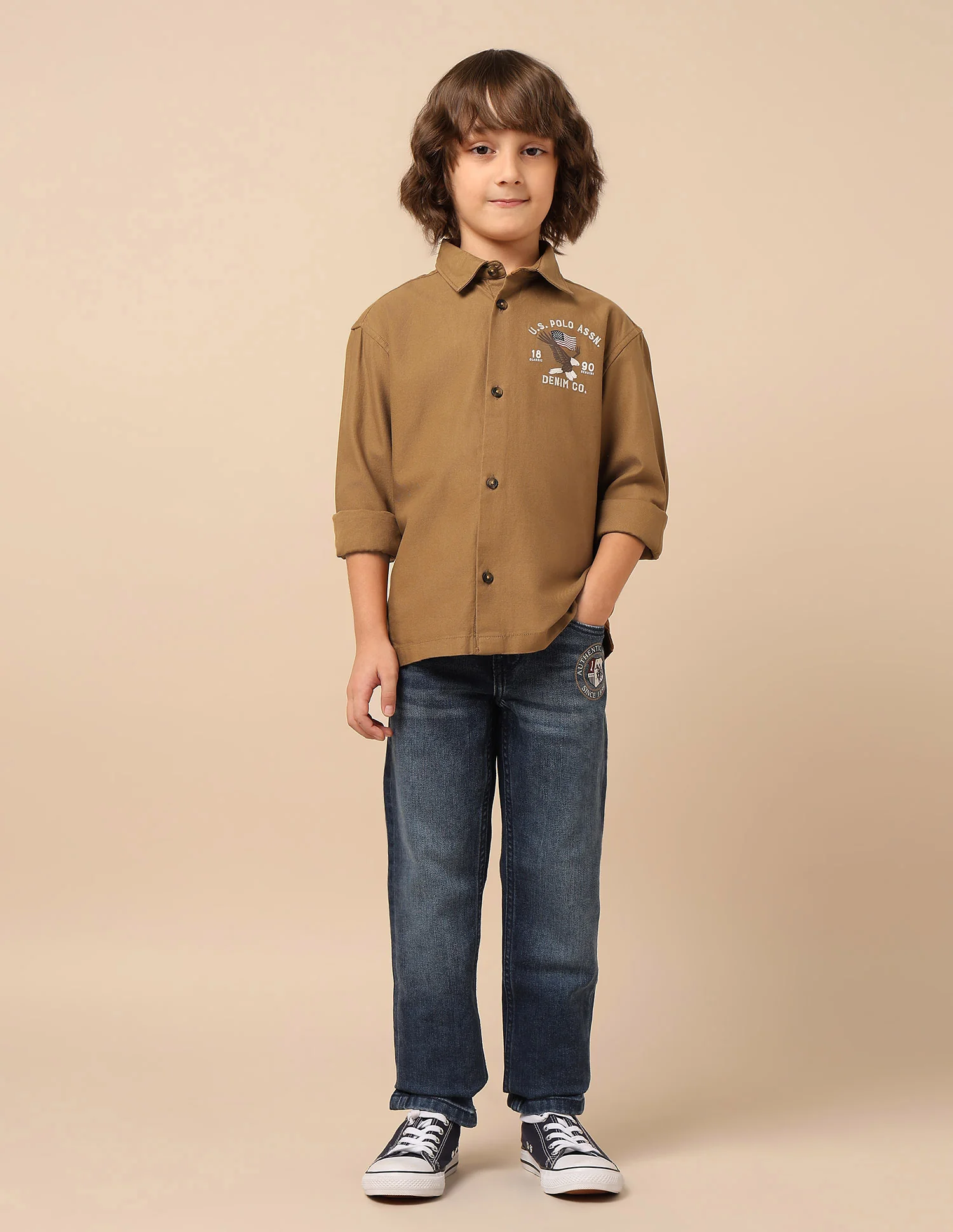 Boys Graphic Brand Embroidered Shirt - Image 3