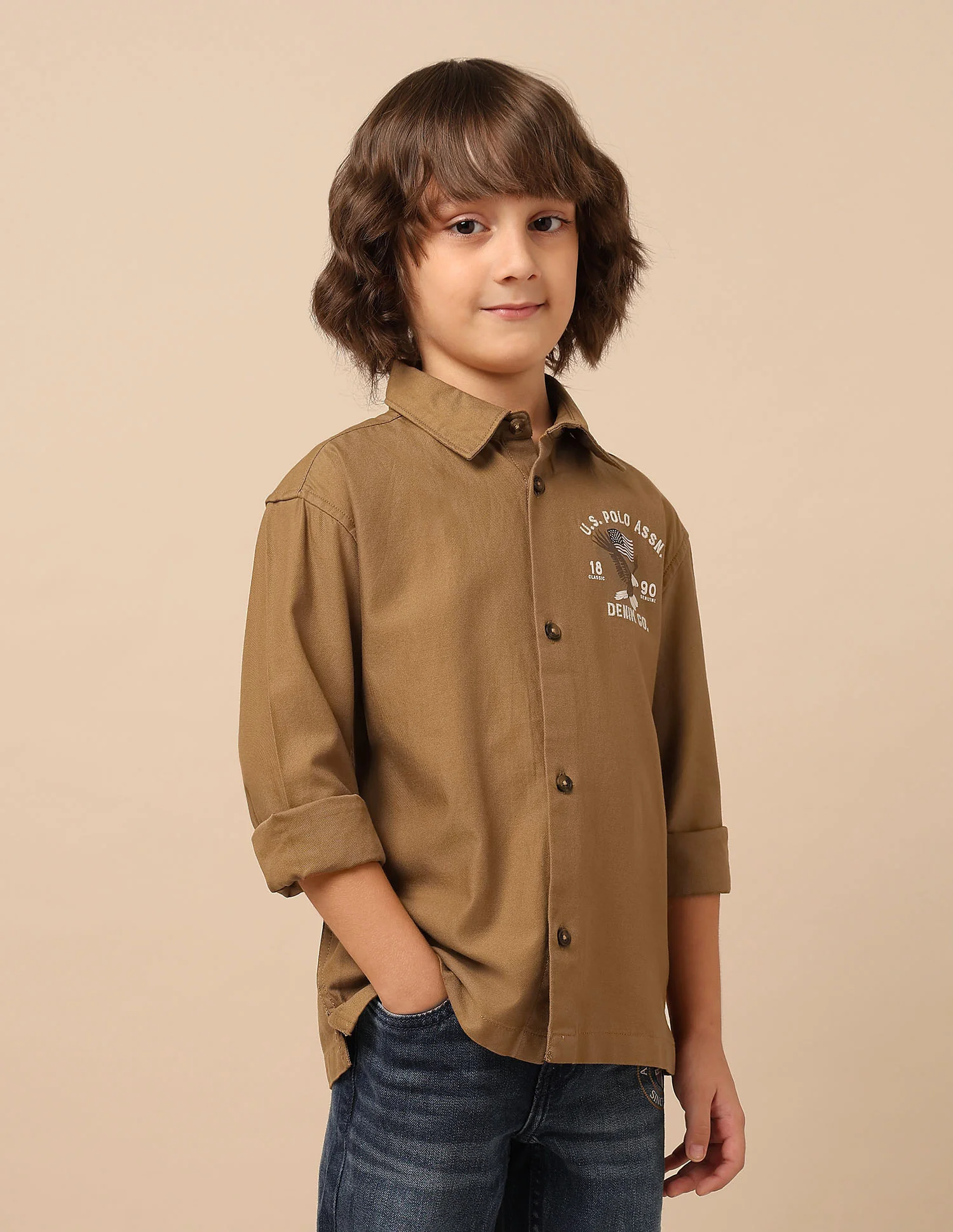 Boys Graphic Brand Embroidered Shirt - Image 4