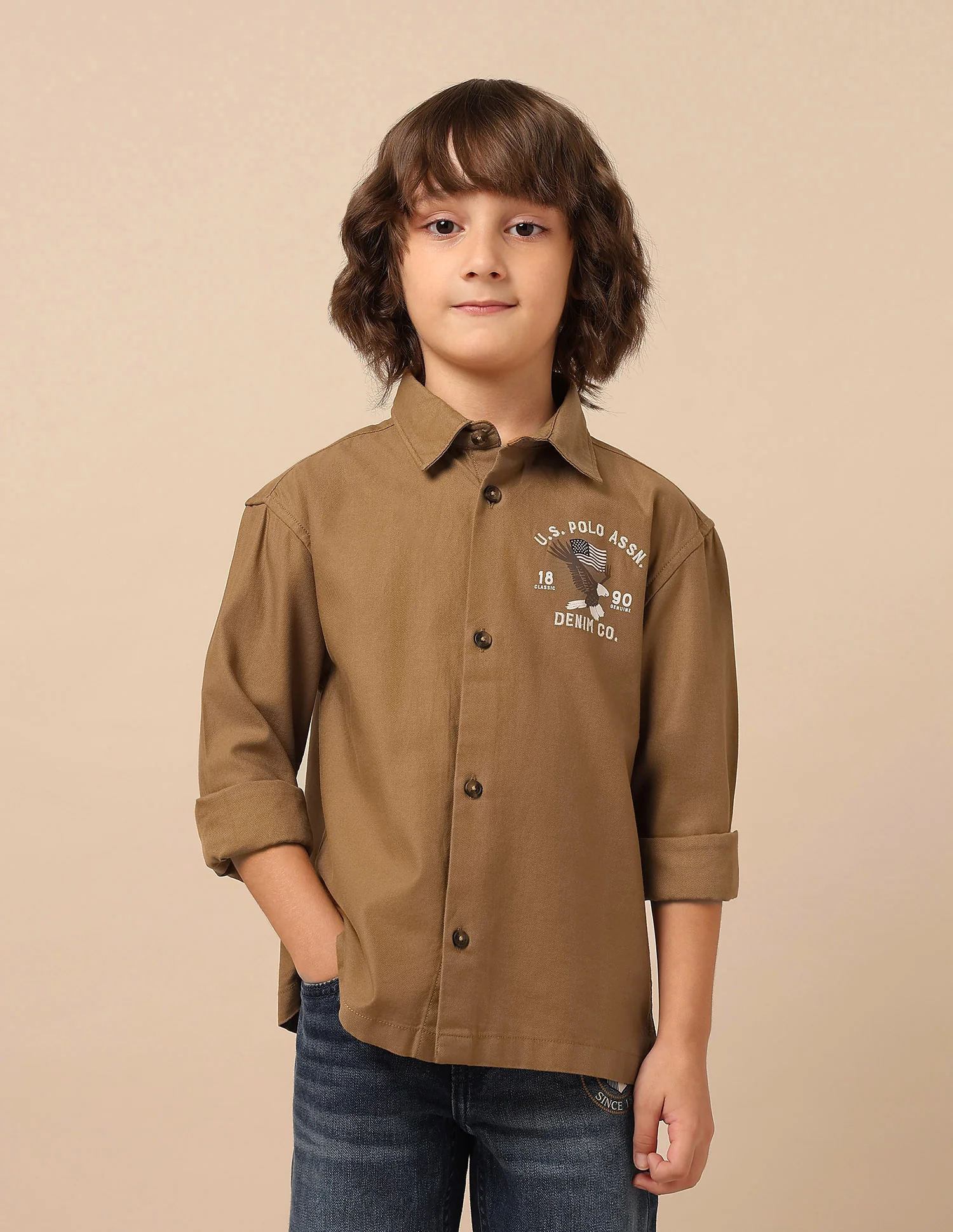 Boys Graphic Brand Embroidered Shirt - Image 6