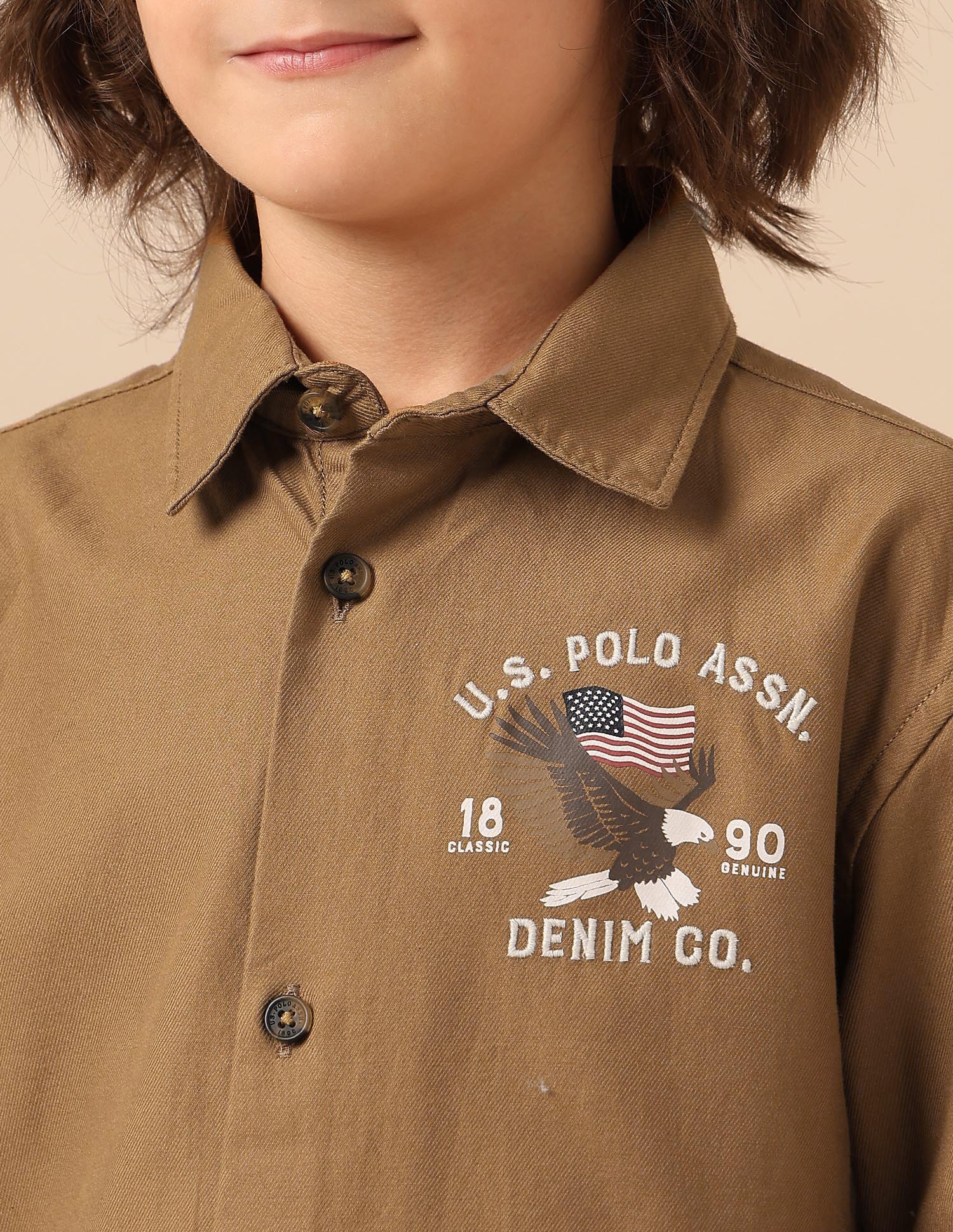 Boys Graphic Brand Embroidered Shirt - Image 7
