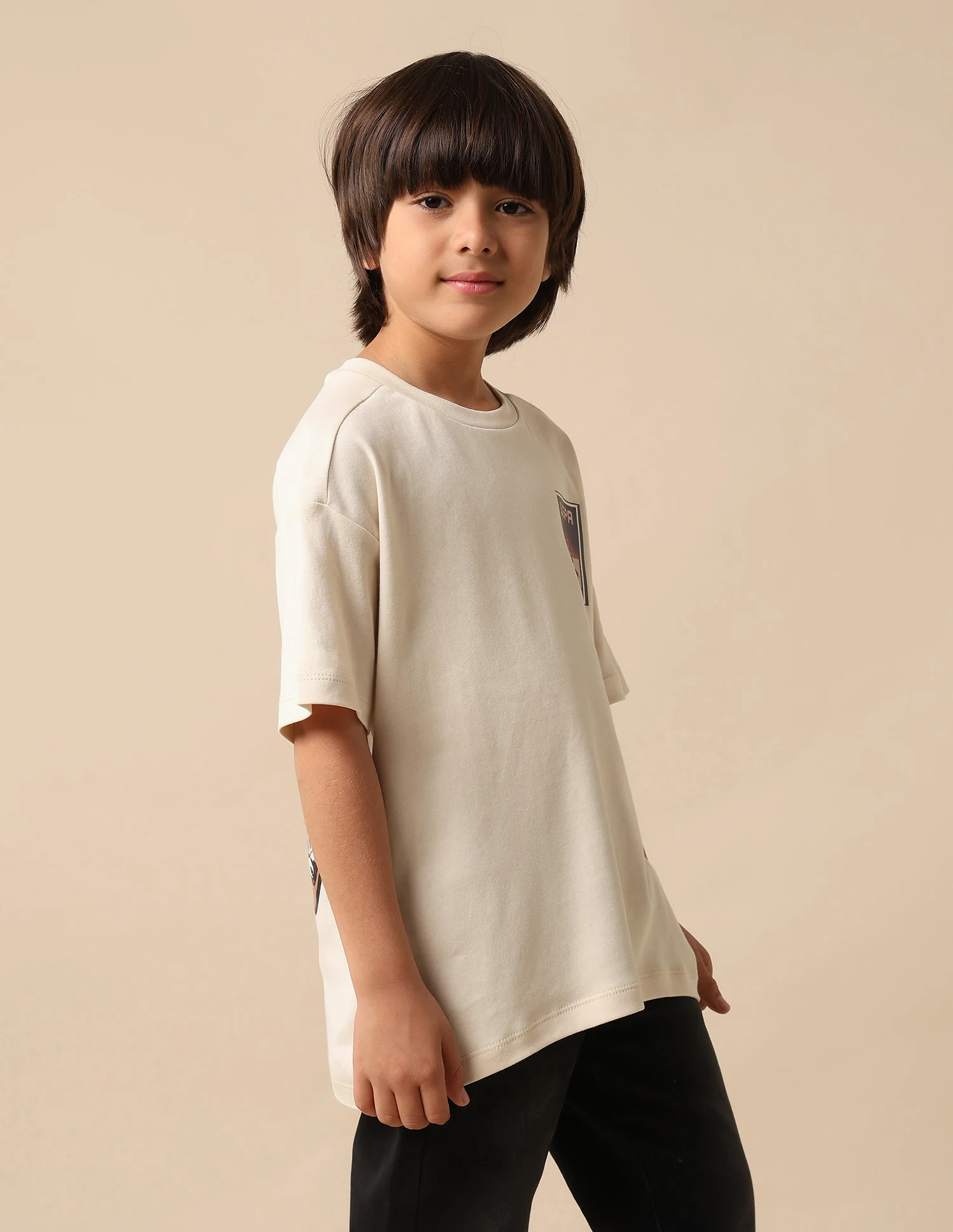 Boys Graphic Brand Printed Boxy Fit T Shirt - Image 4