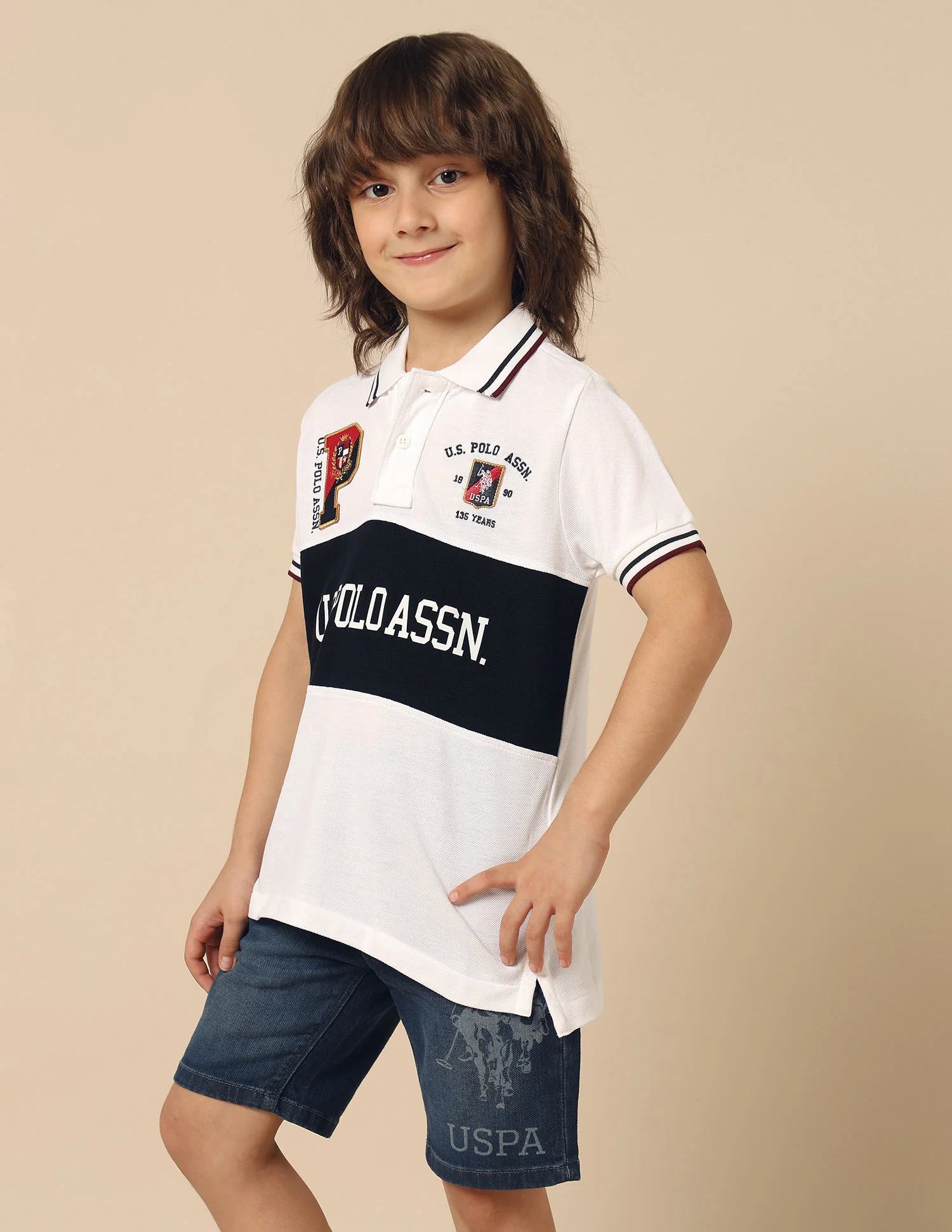 Boys Graphic Brand Printed Polo Shirt - Image 4