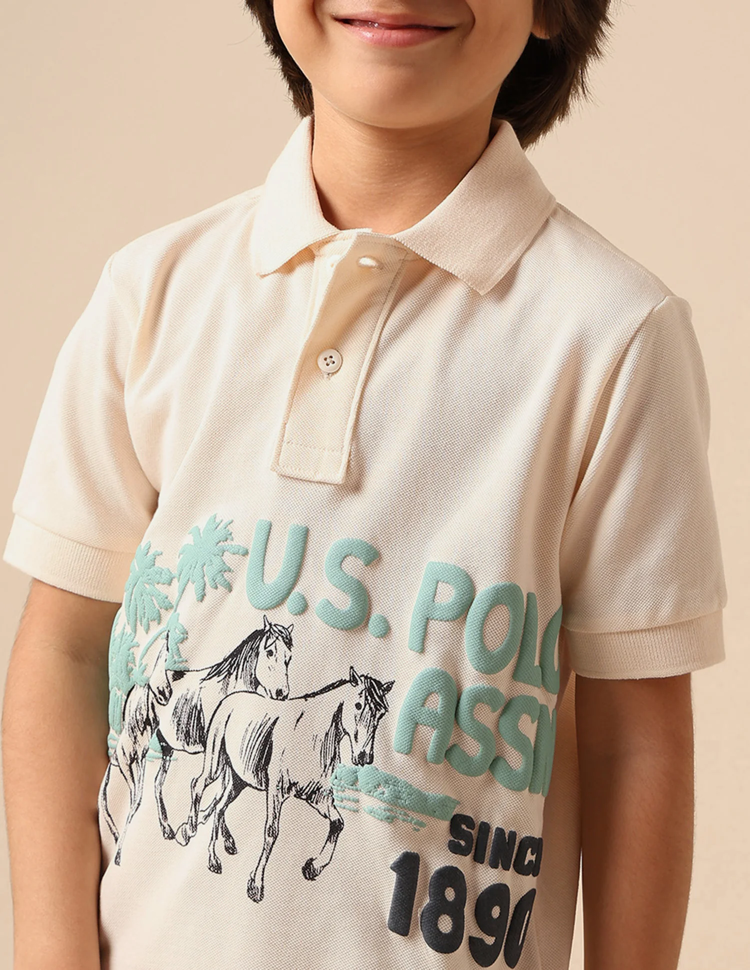 Boys Graphic Brand Printed Polo Shirt - Image 6