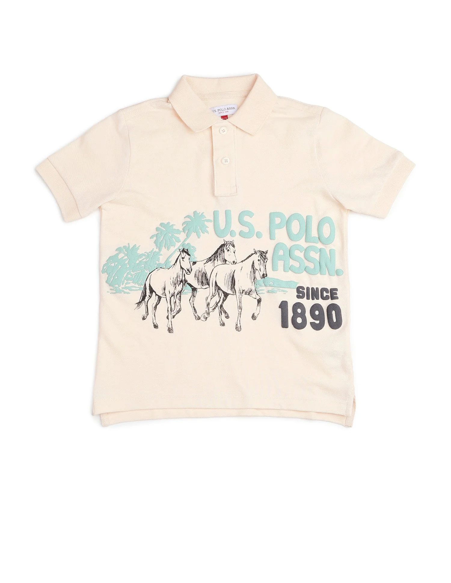 Boys Graphic Brand Printed Polo Shirt - Image 7