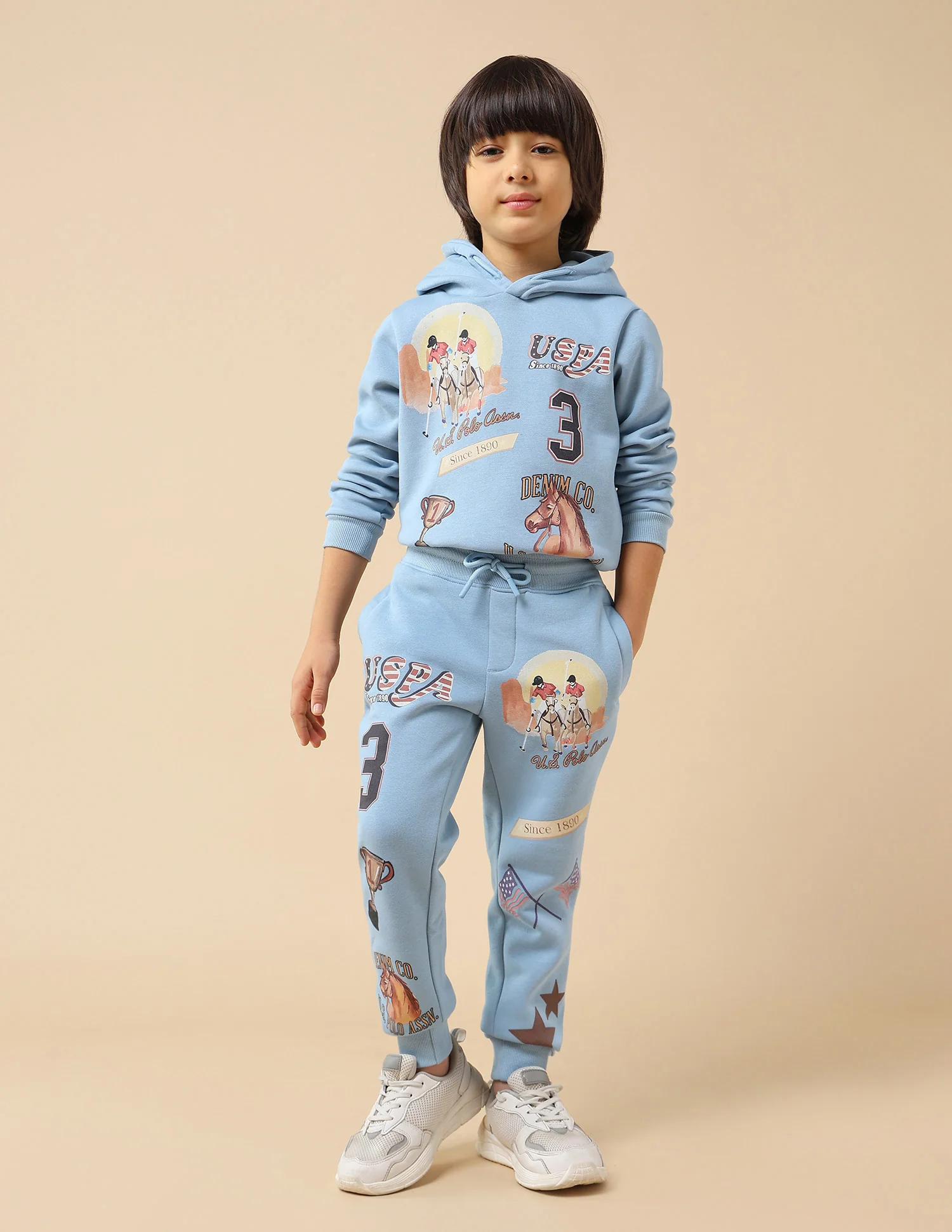 Boys Graphic Brand Printed Regular Fit Joggers - Image 3