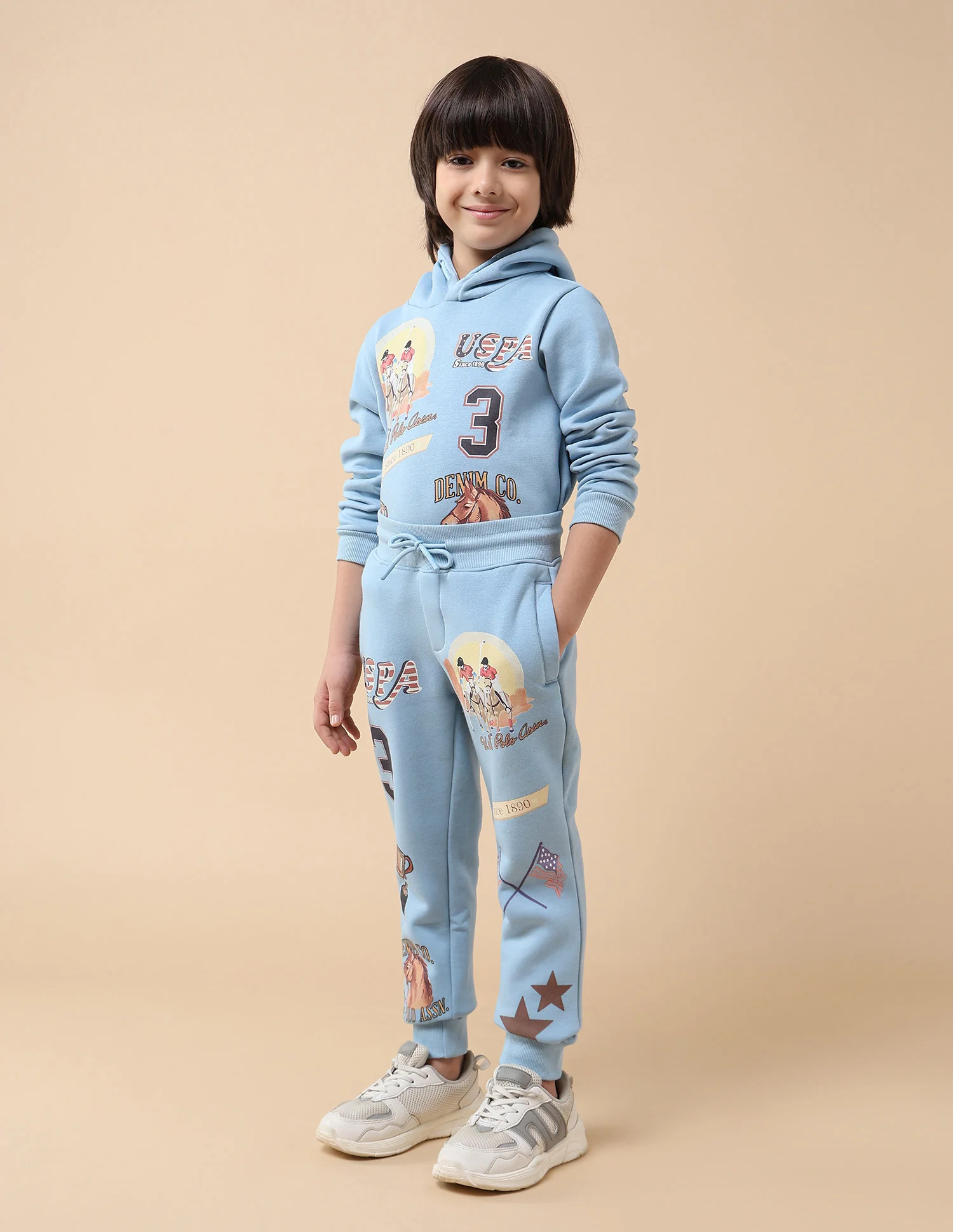 Boys Graphic Brand Printed Regular Fit Joggers - Image 4