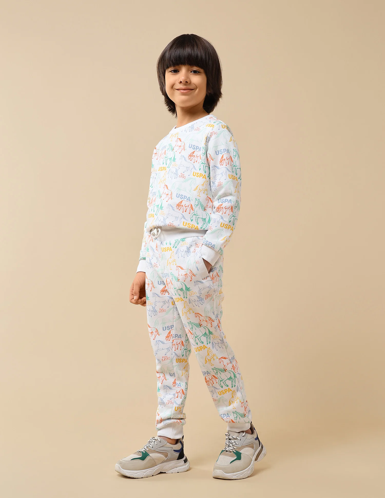 Boys Graphic Brand Printed Regular Fit Joggers - Image 4