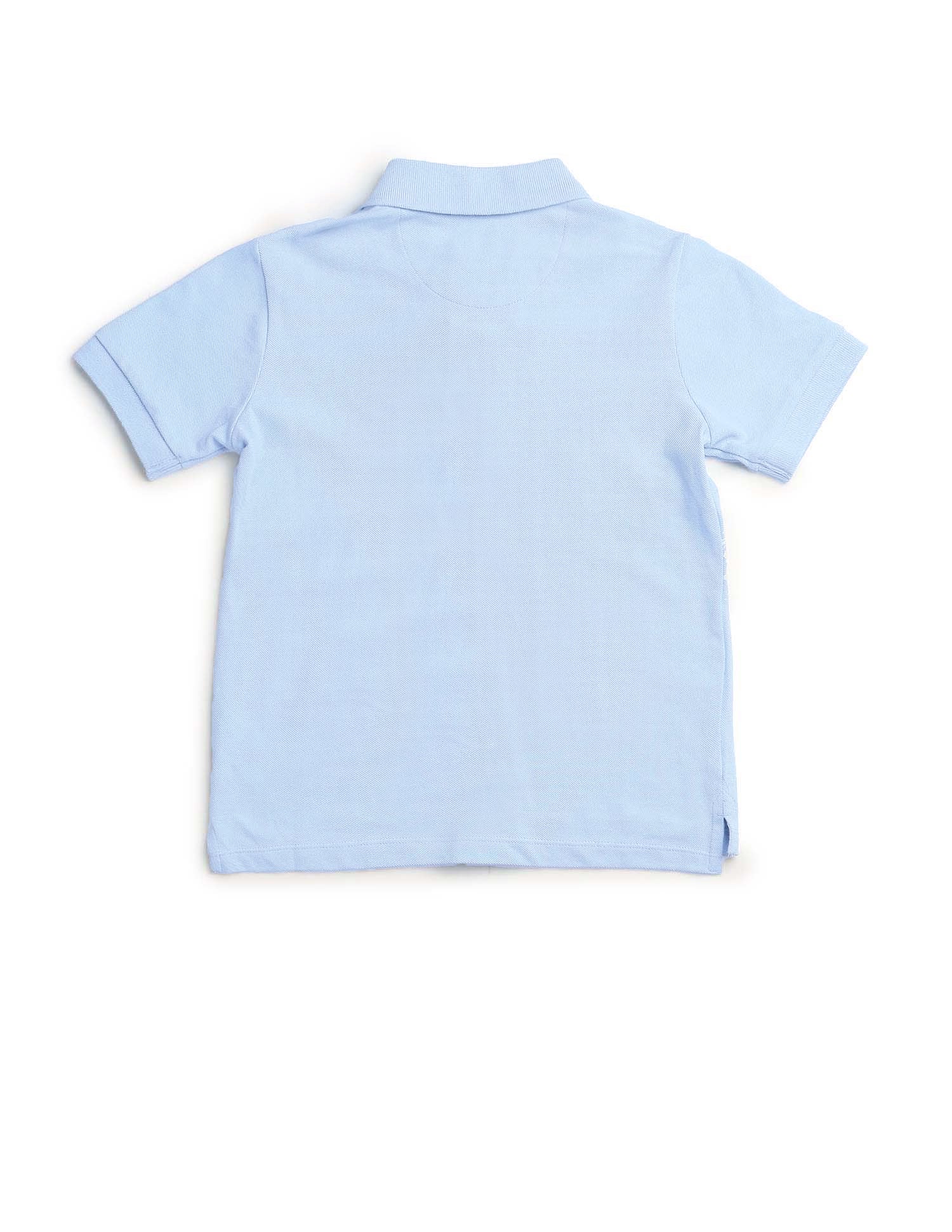 Boys Graphic Brand Printed Regular Fit Polo Shirt - Image 8