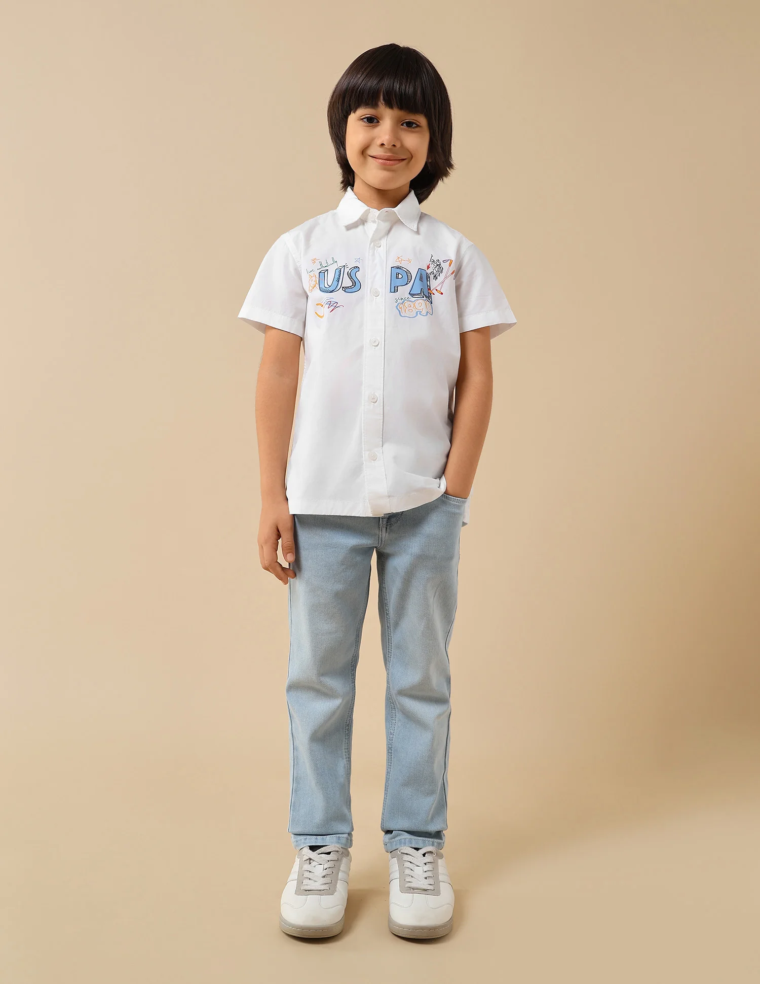 Boys Graphic Brand Printed Regular Fit Shirt - Image 3