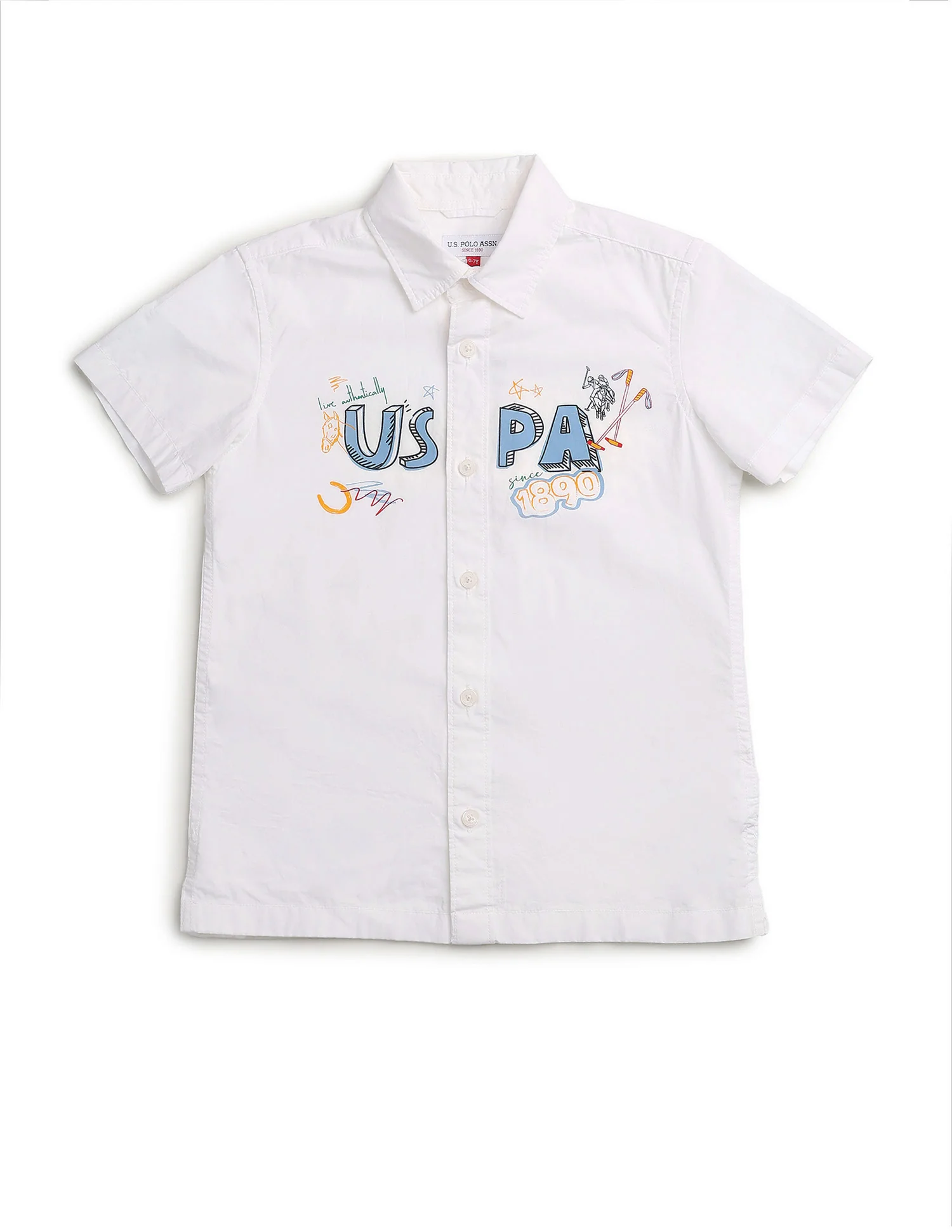 Boys Graphic Brand Printed Regular Fit Shirt - Image 7