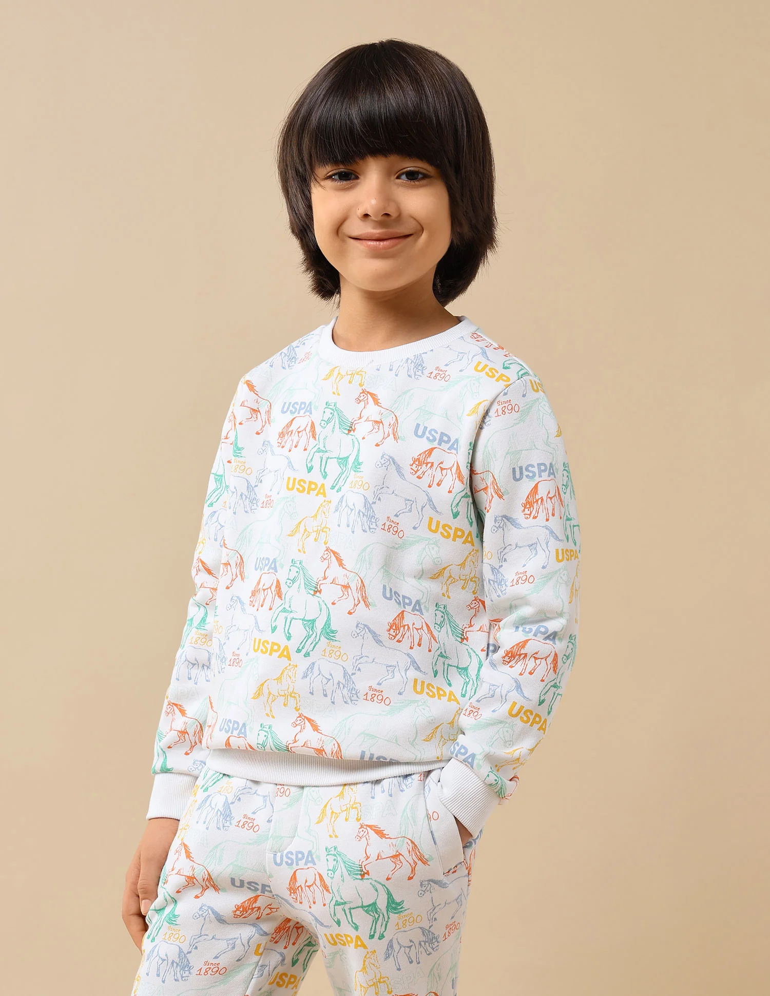 Boys Graphic Brand Printed Regular Fit Sweatshirt - Image 4