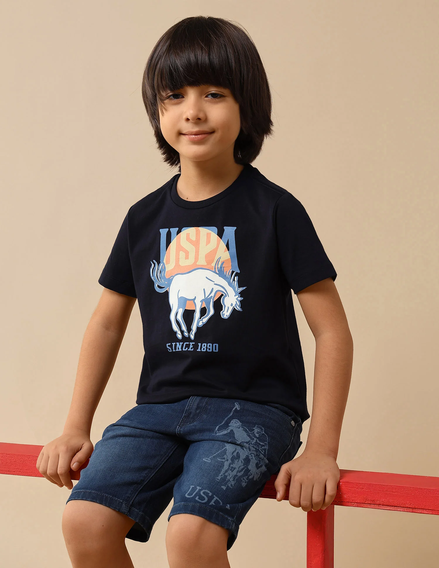 Boys Graphic Brand Printed Regular Fit T-Shirt