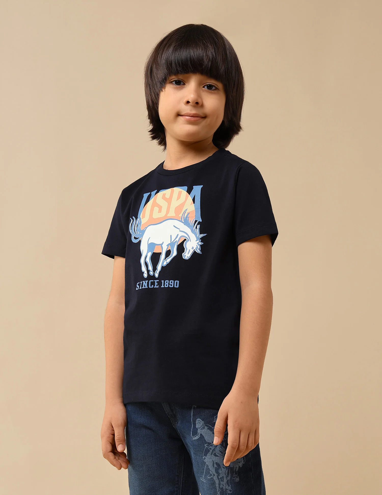 Boys Graphic Brand Printed Regular Fit T-Shirt - Image 4