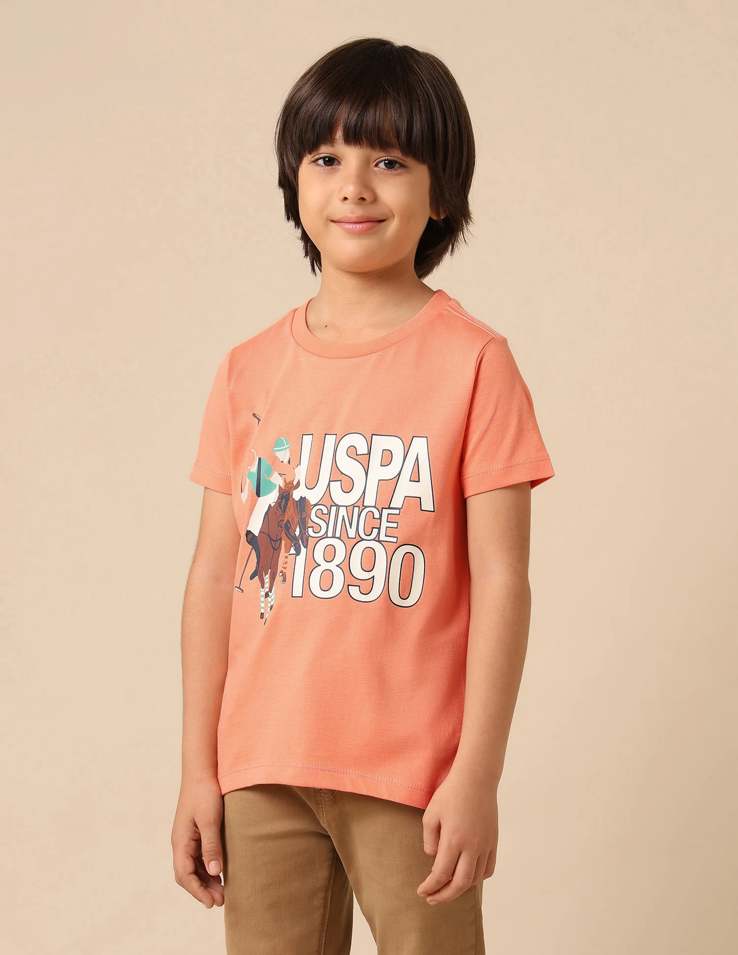 Boys Graphic Brand Printed Regular Fit T Shirt - Image 4